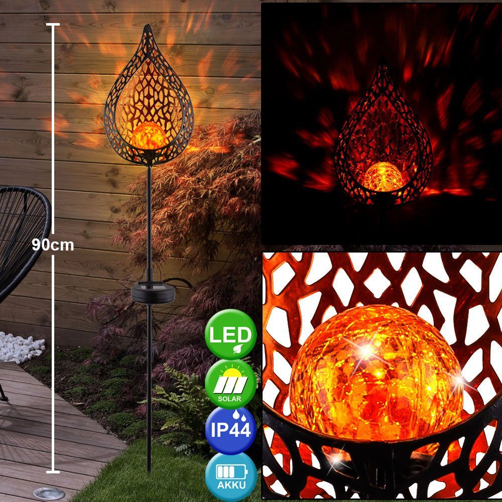 LED-Leuchtmittel LED Solarleuchte, Garten Solar Beleuchtung Steck fest Set etc-shop verbaut, Erdspieß Warmweiß, LED Lampen Außen 2er