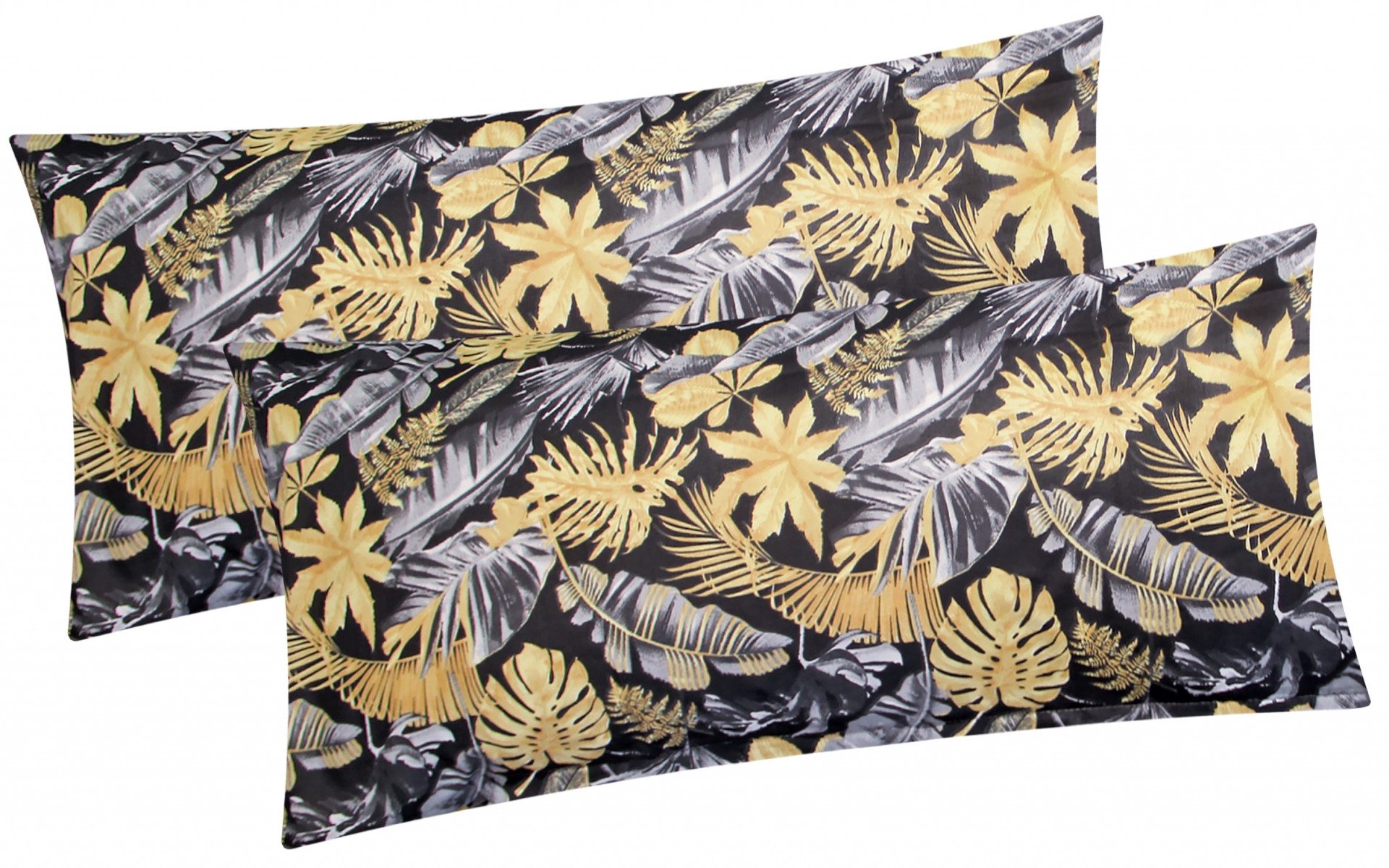 Heubergshop Kissenbezug, (2 Stück), 2er Set 40x80cm Blätter in Schwarz Baum günstig online kaufen