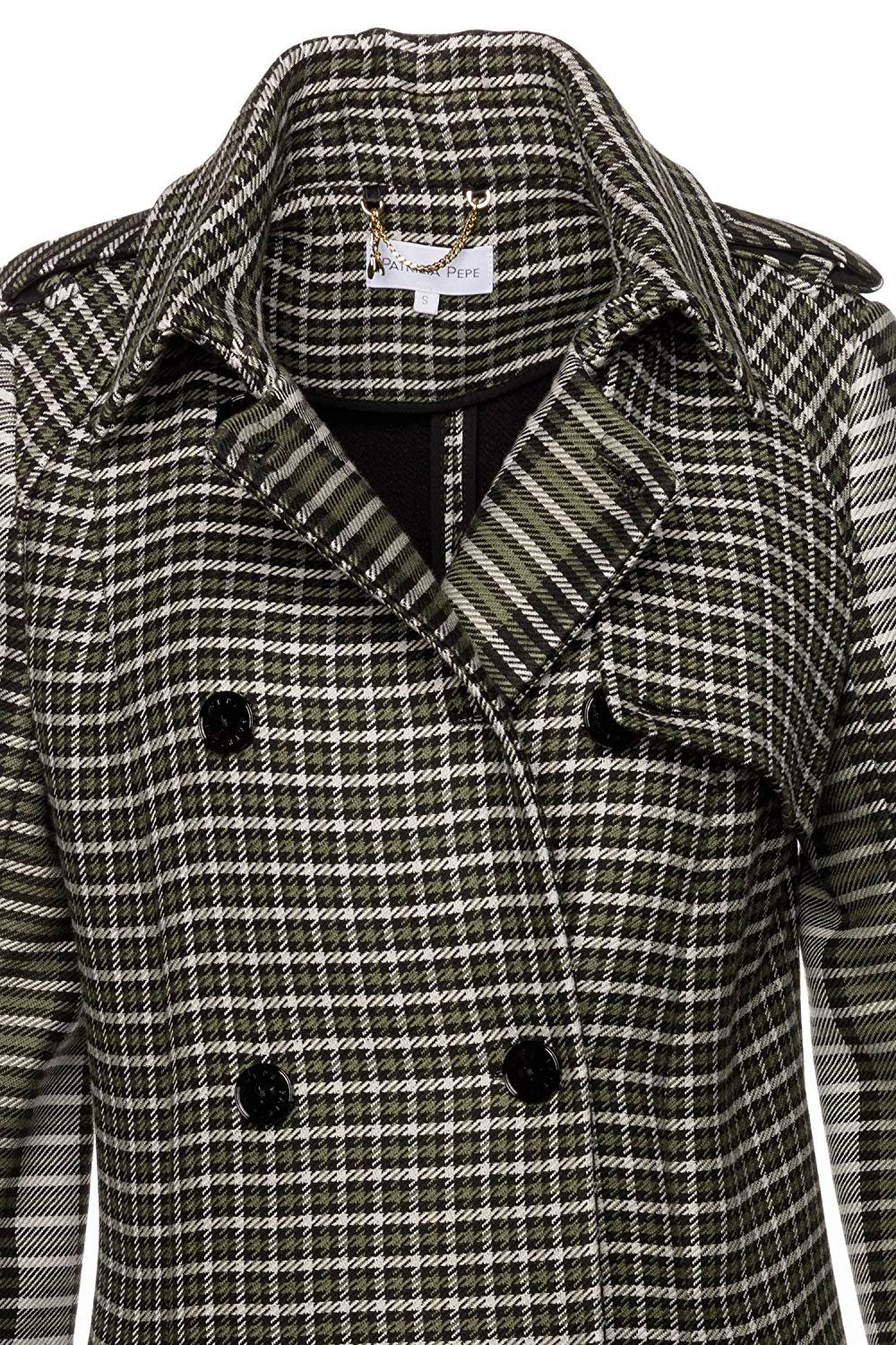 Patrizia Pepe Trenchcoat British Tweed Mantel Gr. 40 mit Reverskragen