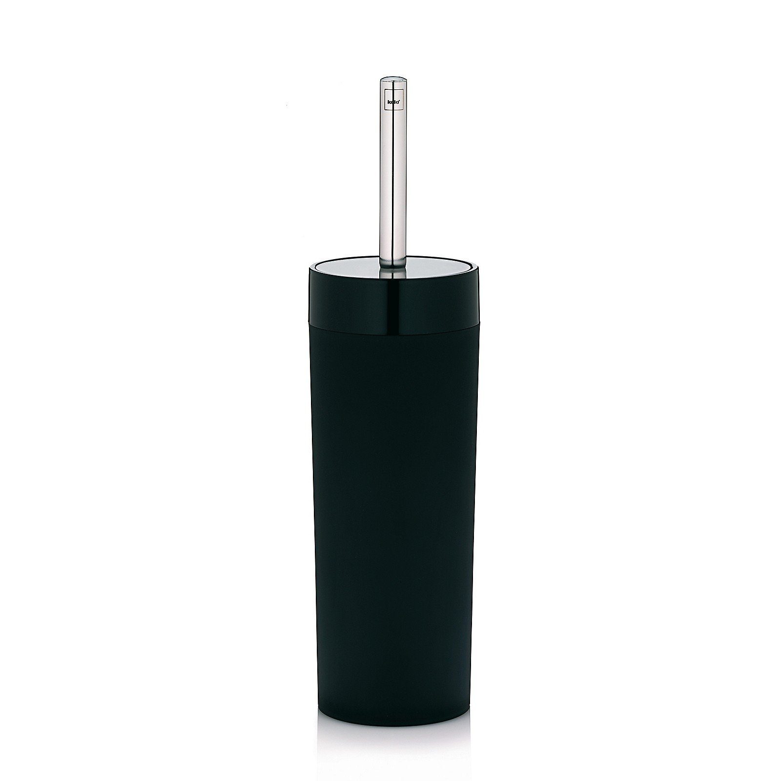 kela WC-Garnitur Gray, samtig leicht raue Oberfläche, wechselbare Bürste mit Acrylglasdeckel