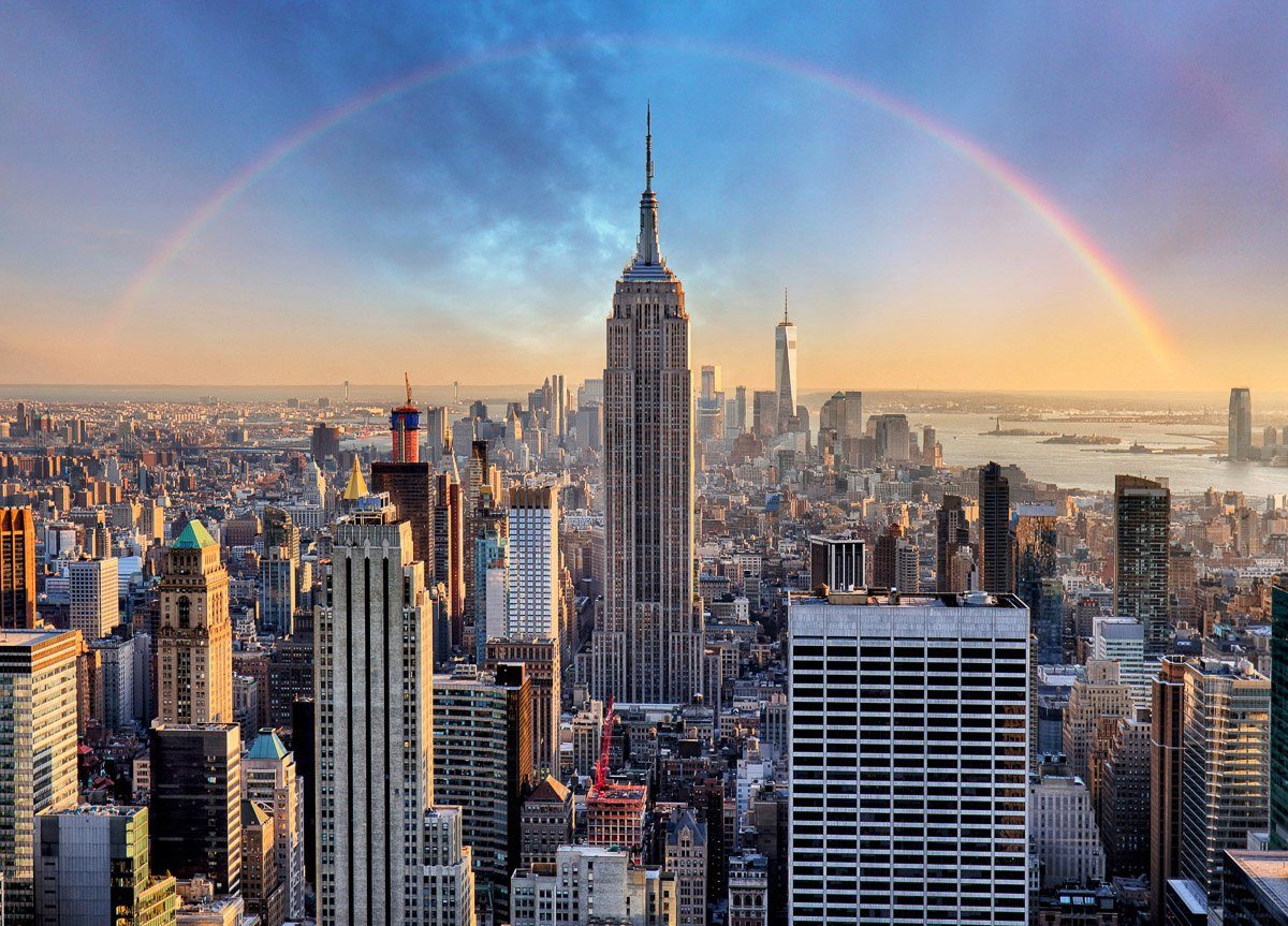Fototapete Regenbogen Papermoon mit New York