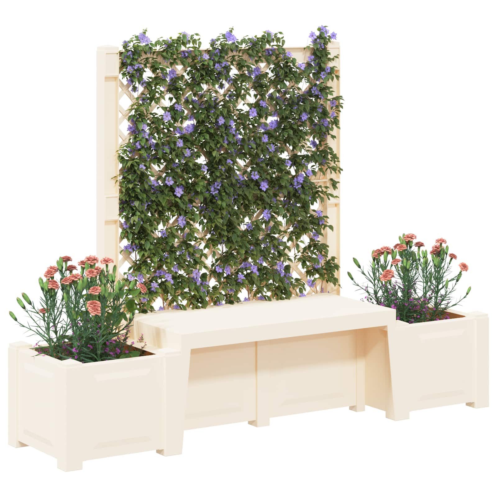 vidaXL Mülltonnenbox Gartenbank Kopenhagen PP Weiß (1 St)