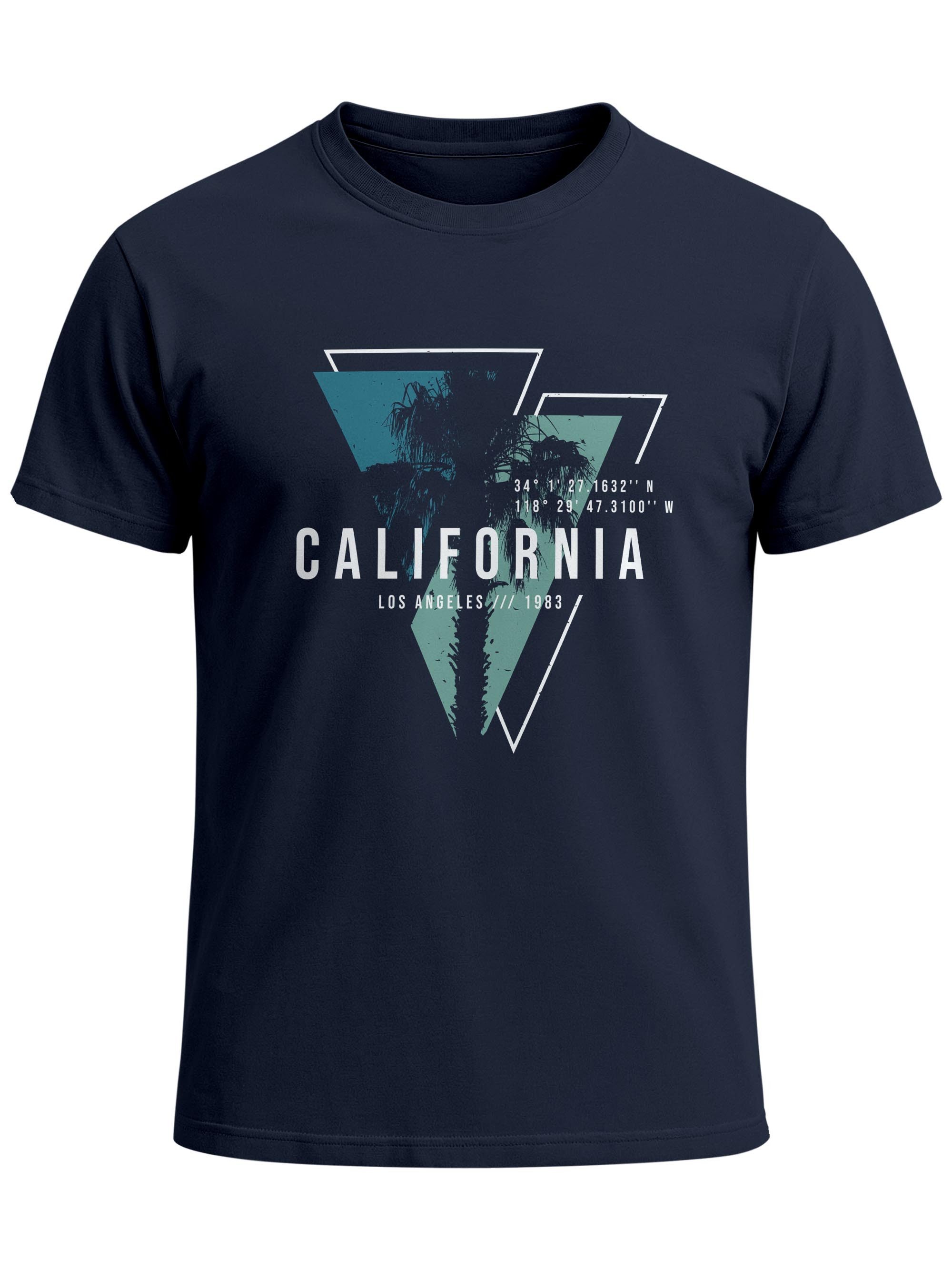 Print-Shirt Herren T-Shirt California Los Angeles Surfing Motiv Sommer Fashion
