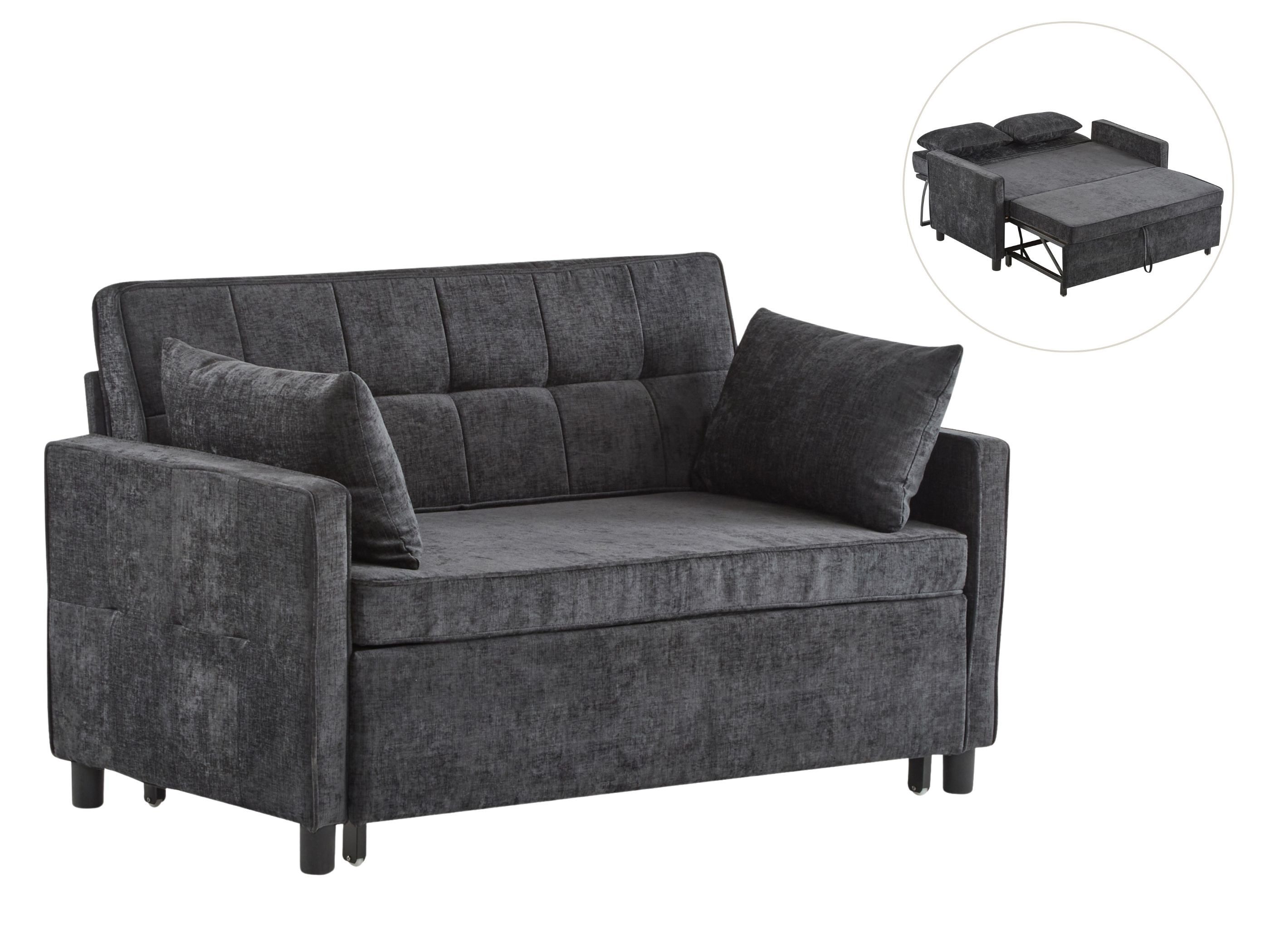 SeedWave Schlafsofa mit Ausziehfunktion, verstellbarer Rückenlehne (110°/180), 2-Sitzer, Chenille-Stoff, 2 Kissen, platzsparend, modernes Design
