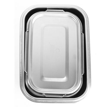 immer Lunchbox Edelstahl Brotdosen-Set "SafeLock" - plastikfreie und robuste Lunchbox, Edelstahl 18/8, mit Innenteiler