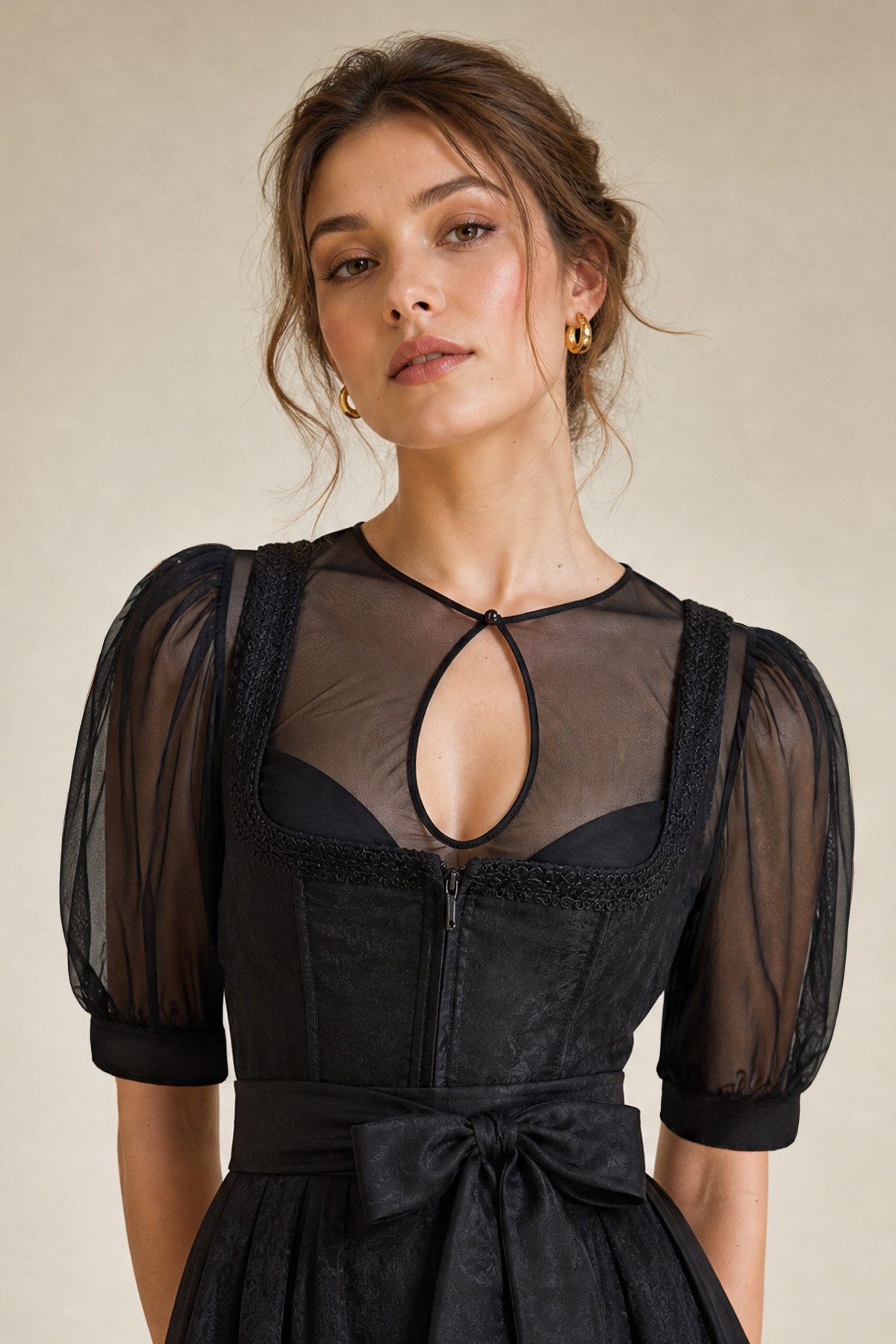 Nina Von C. Dirndlbluse Nina von C. Dirndl-Bluse Madeleine, halbarm - schwarz