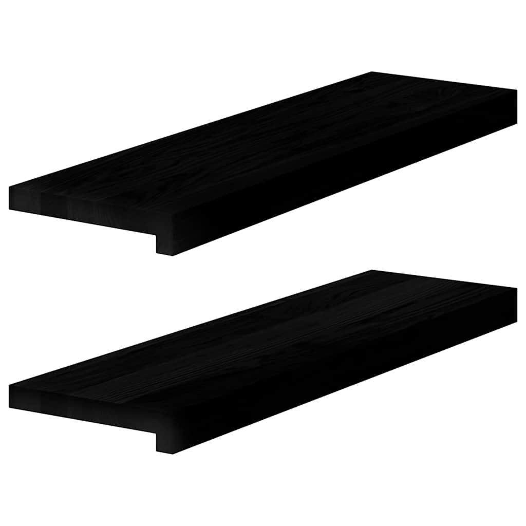 vidaXL Fensterbank Fensterbänke 2 Stk Dunkelbraun 70x20x2 cm Massivholz Eiche