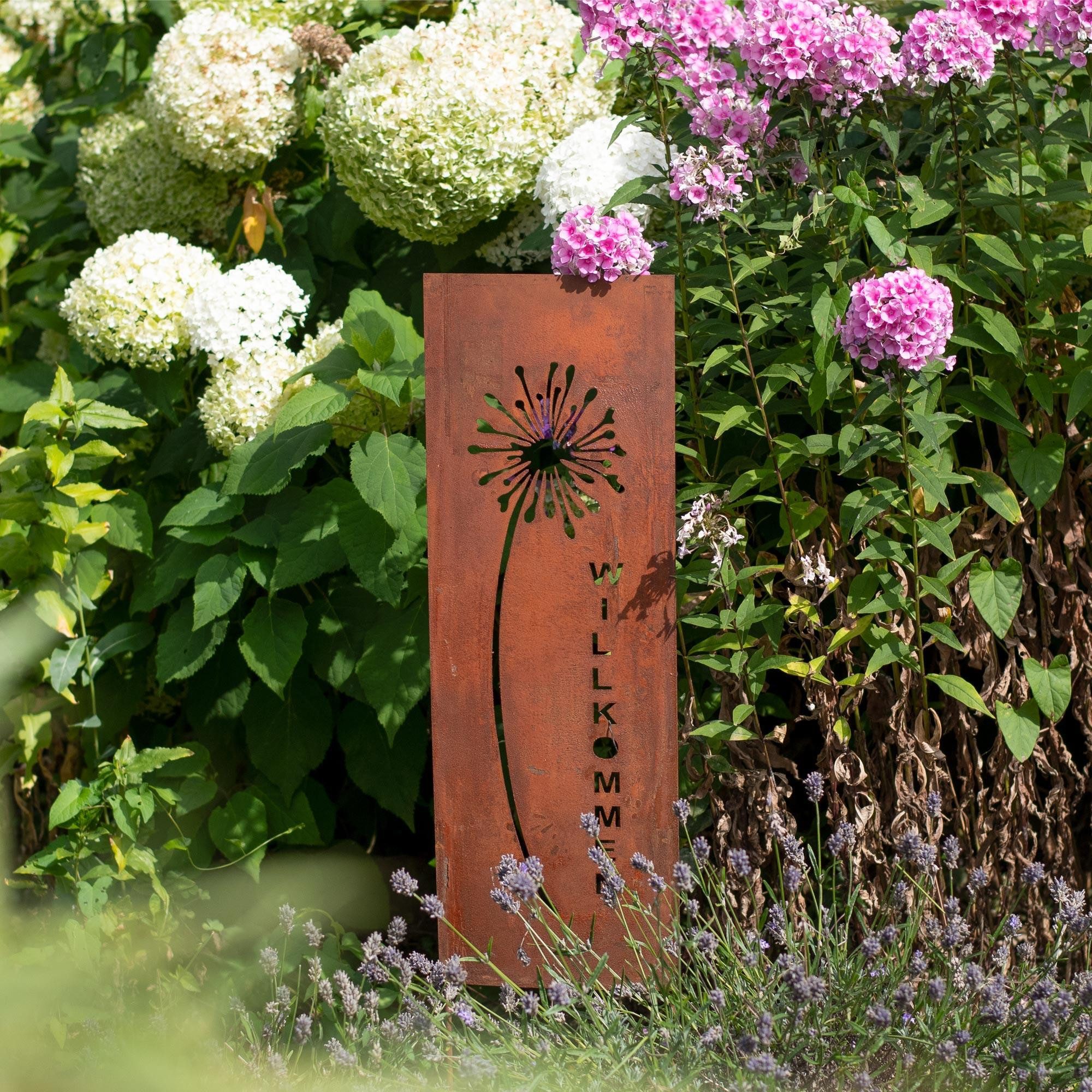 UNUS GARDEN Gartenstecker Roststecker Schild Pusteblume günstig online kaufen
