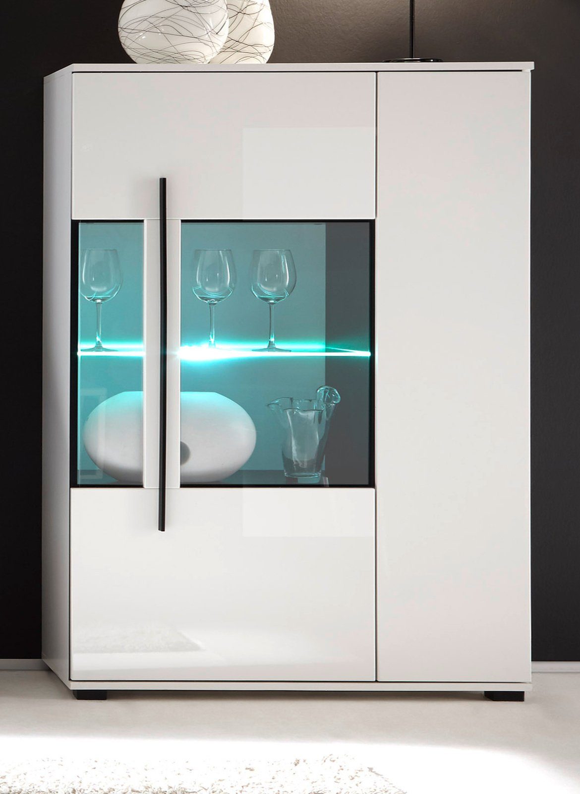 Furn.Design Highboard Design-D (Vitrinenschrank 2-türig, ca. günstig online kaufen