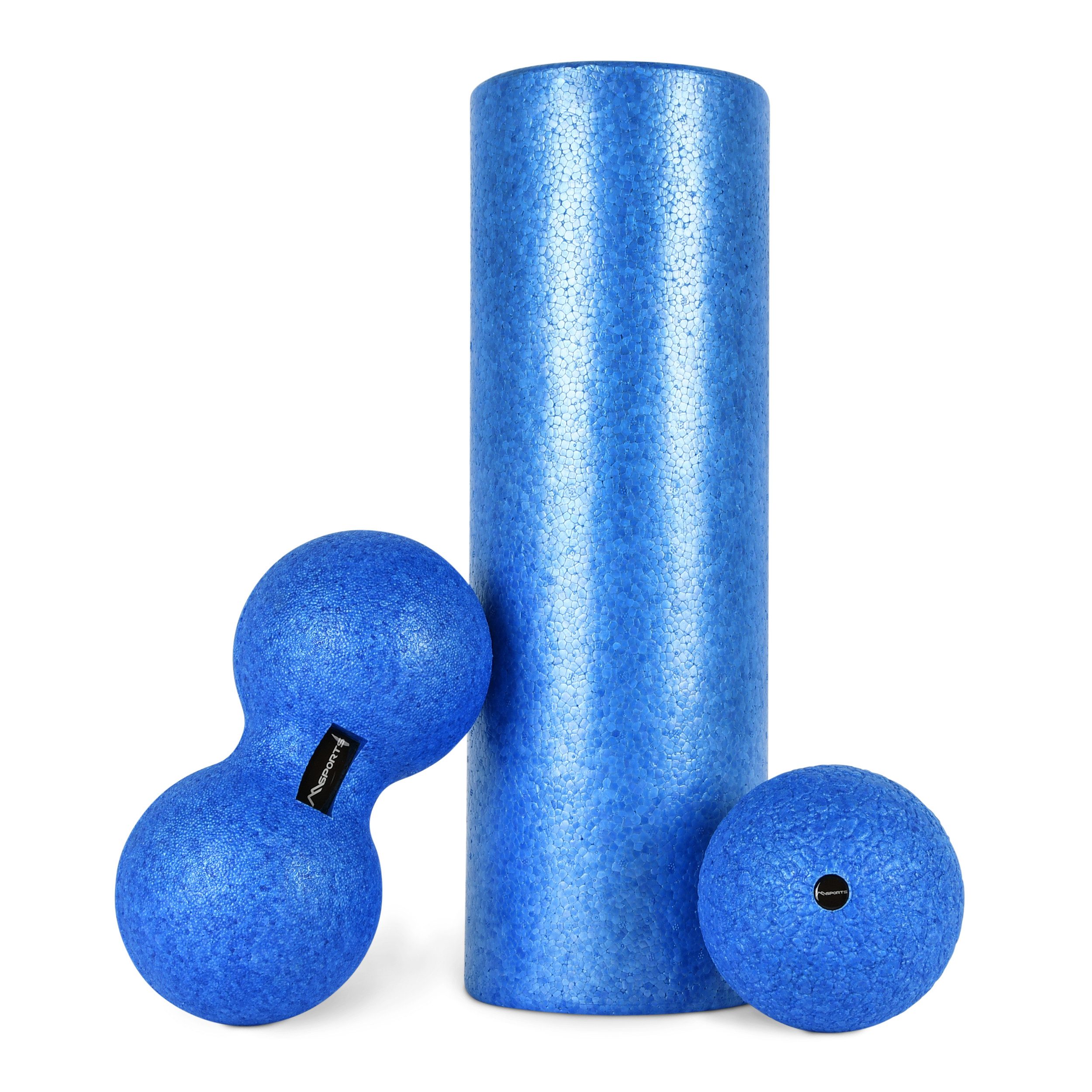 MSports® Massagerolle FASZIENSET 3er Set - Massagerolle + Massageball + Peanutball
