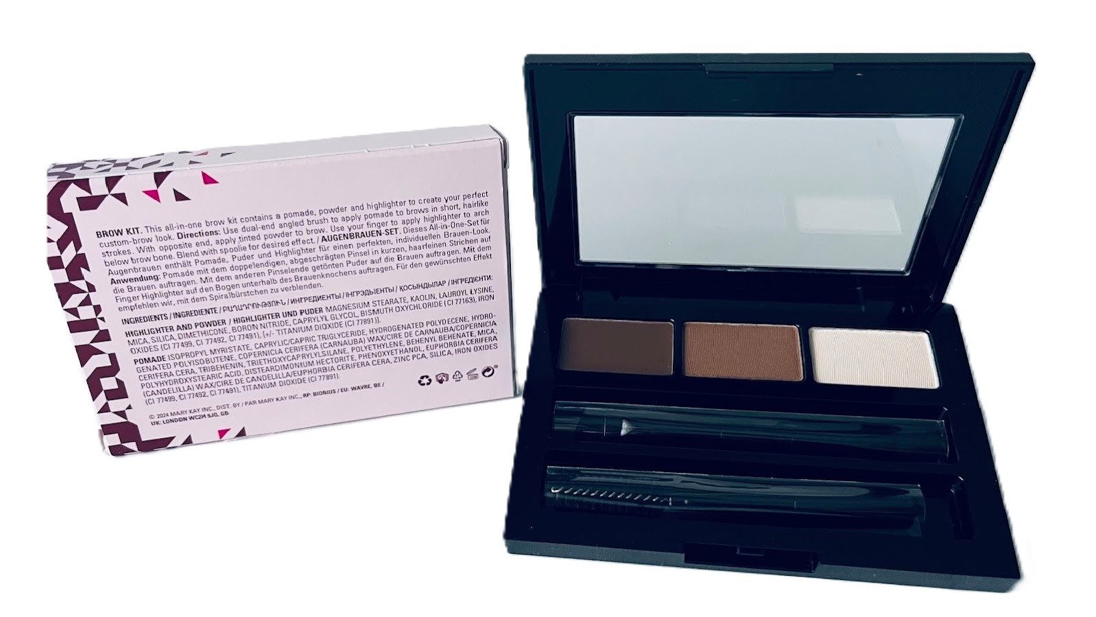 Mary Kay Augenbrauen-Kosmetika 1x Pomade 1x Puder 1x Highlighter 1xPinsel 1x Bürstchen Farbe Brünett, 1-tlg.