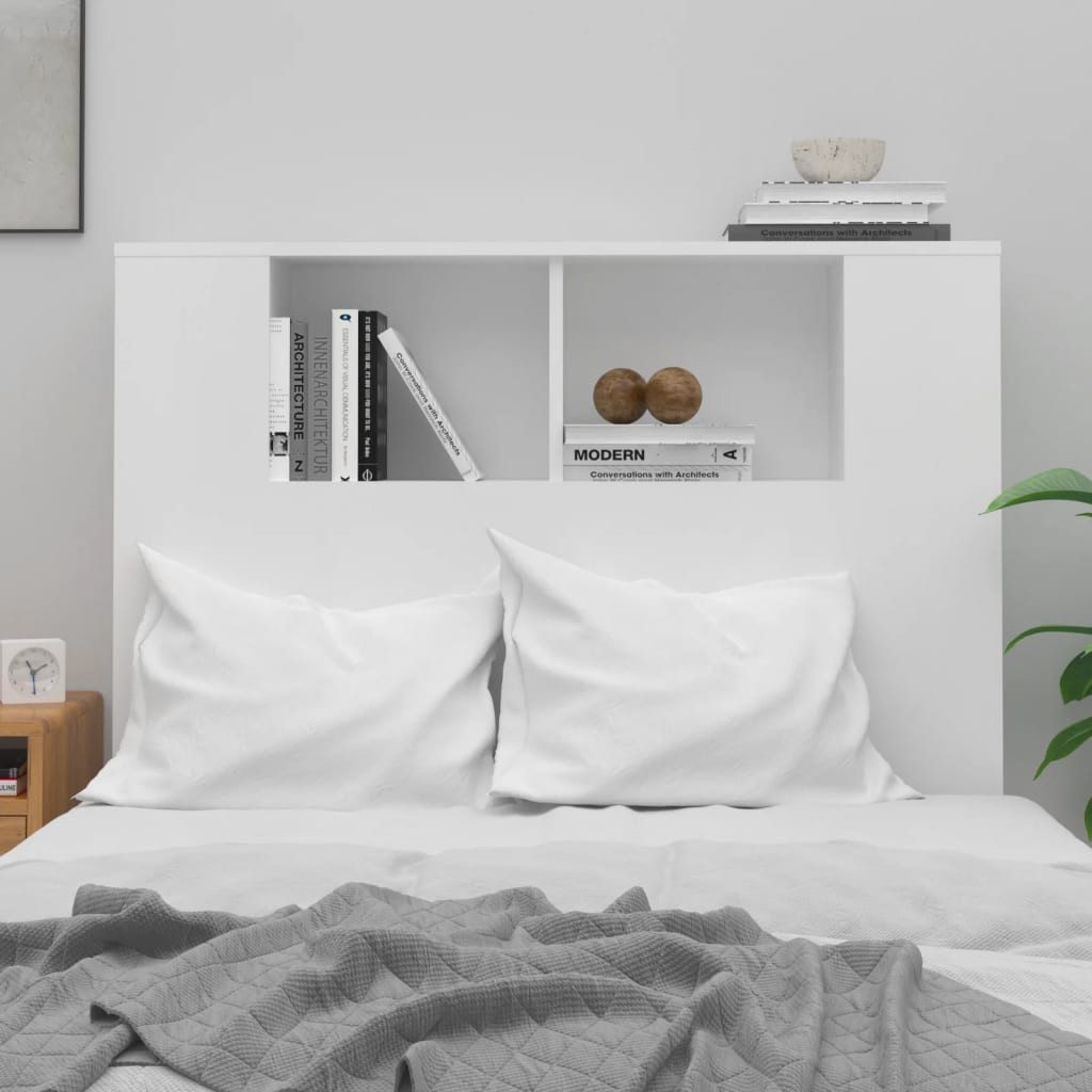 vidaXL Kopfteil, Bett Kopfteil mit Ablagen Weiß 100x18,5x104,5 cm
