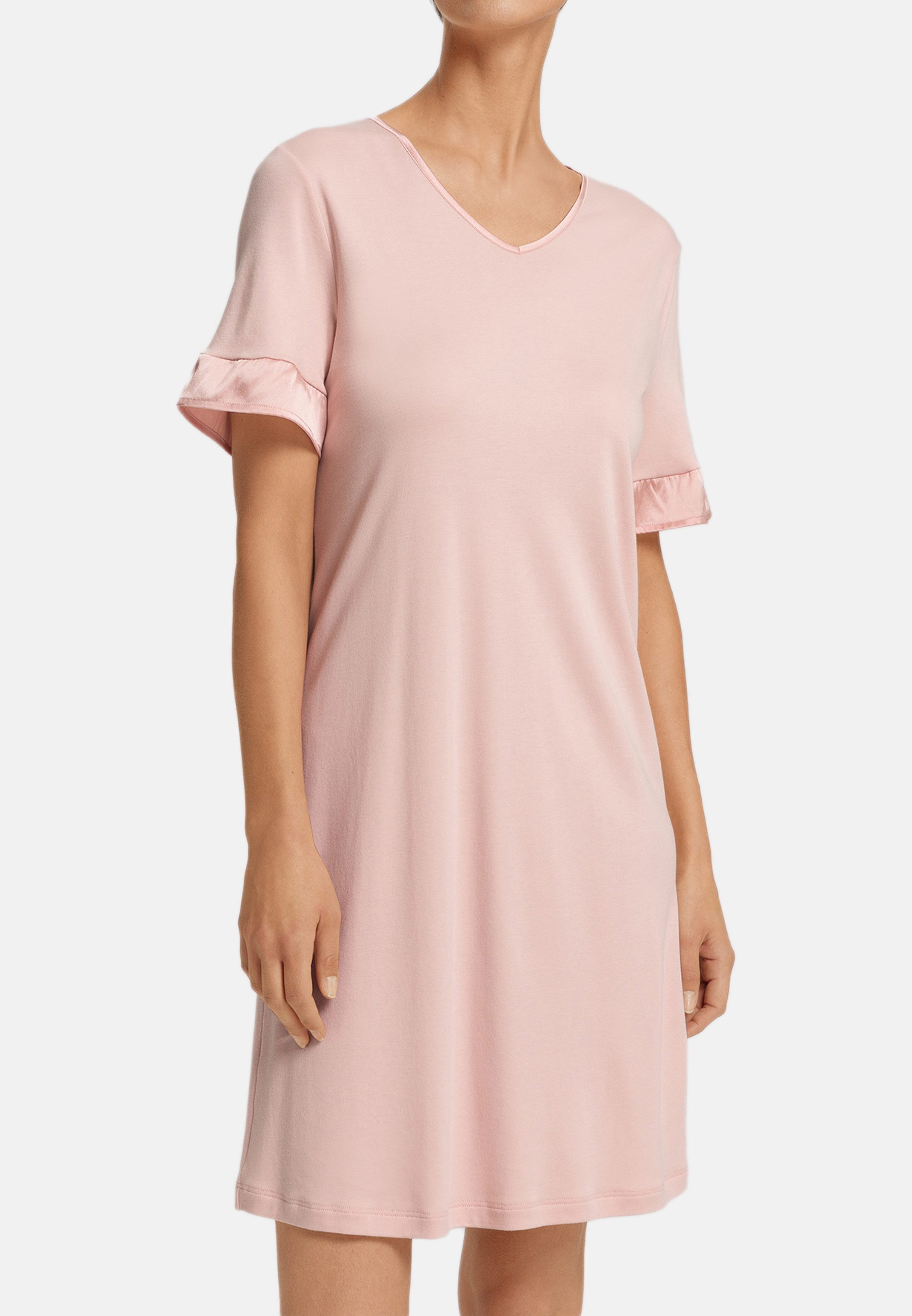 Hanro Nachthemd Claire (1-tlg) Nachthemd - Baumwolle - Atmungsaktiv - Gerüschte Seidenabschlüsse