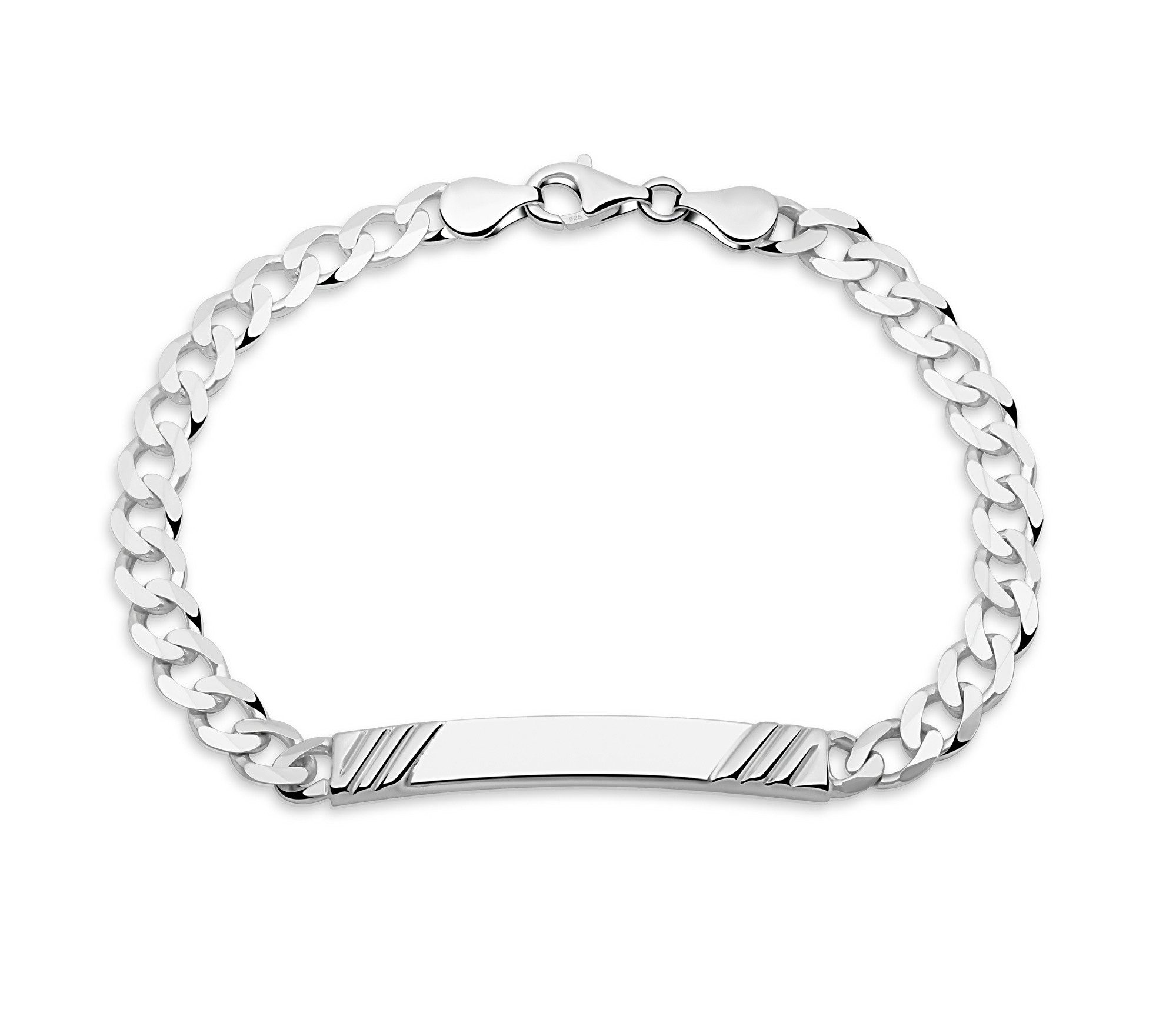 Silberarmband Gravurarmband mit drei seitlichen Streifen 925er Silber