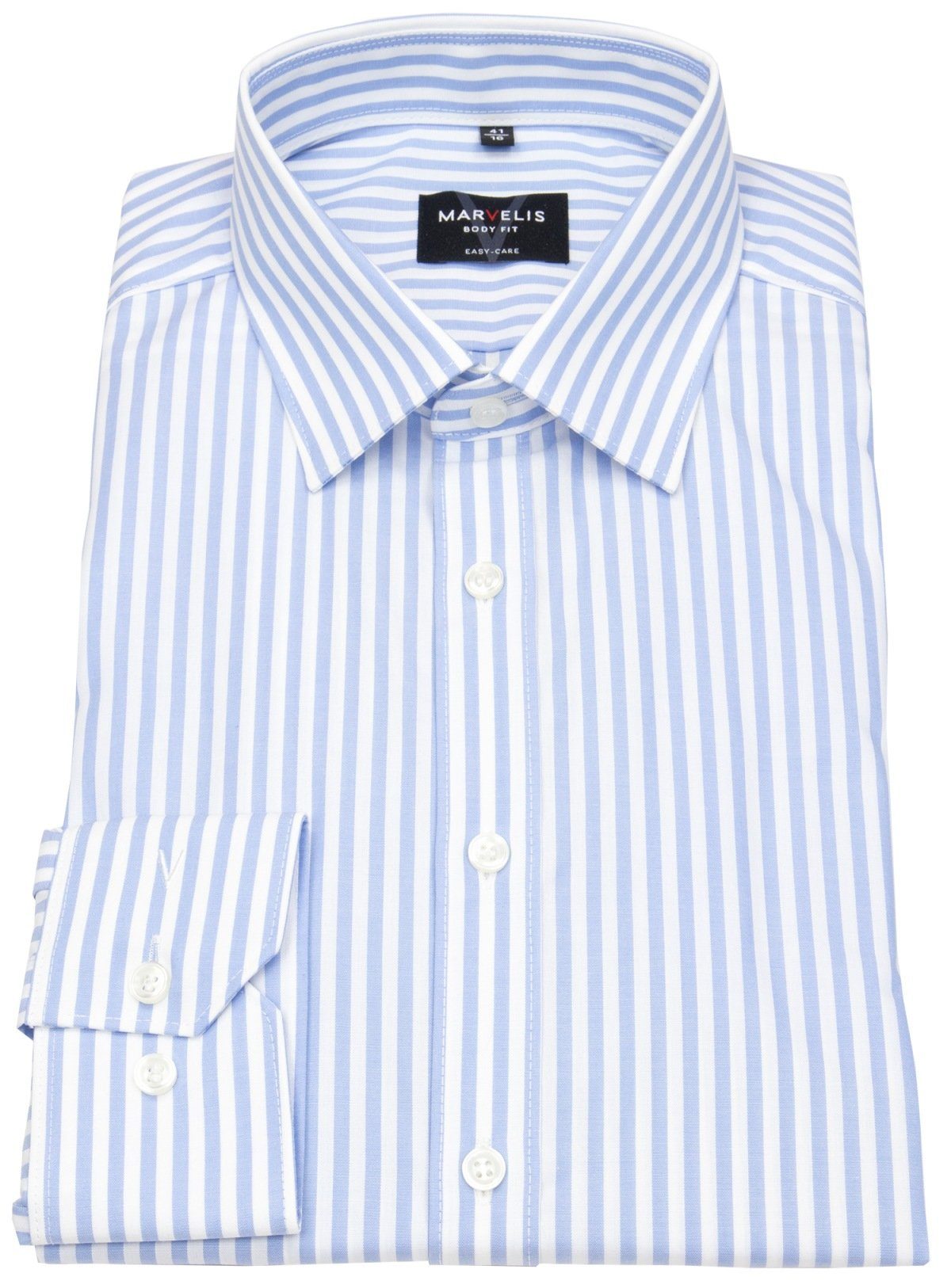 MARVELIS Businesshemd Body Fit stark tailliert Kentkragen günstig online kaufen