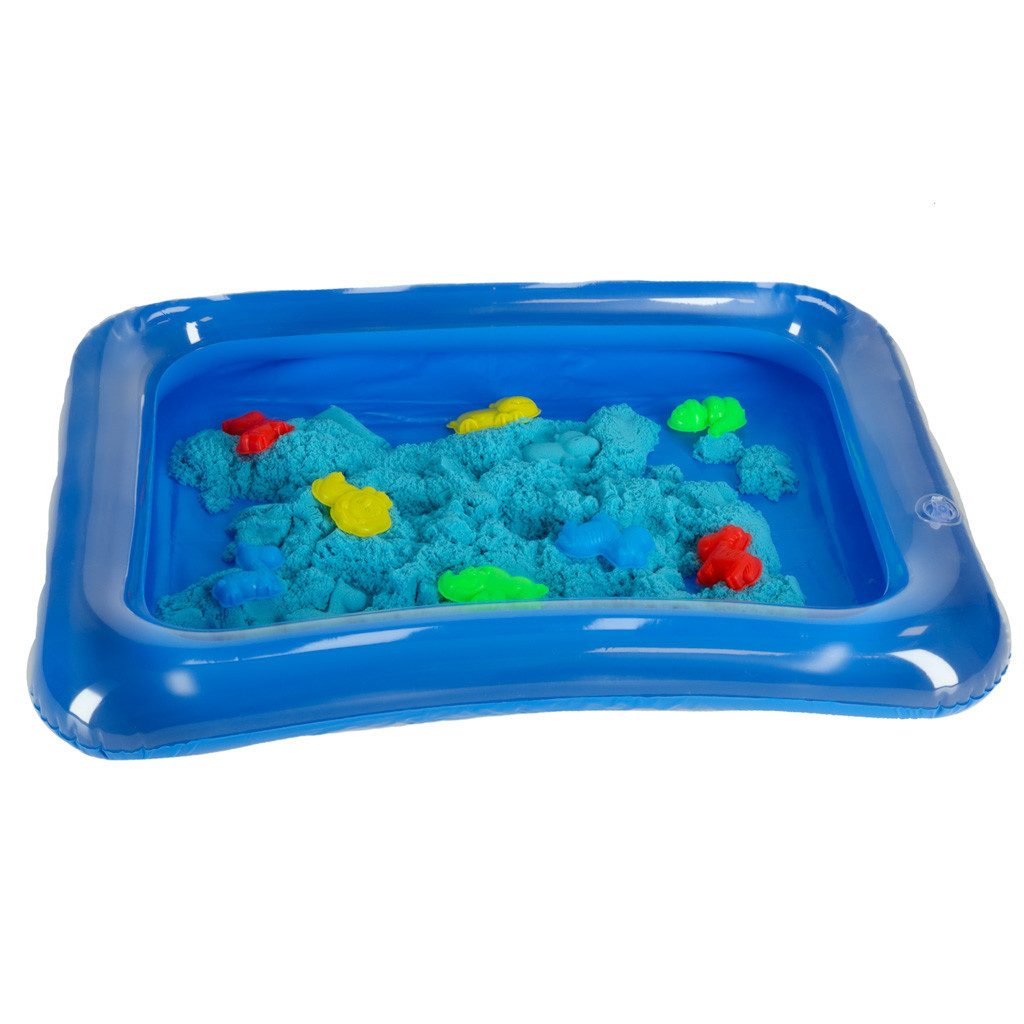 Ikonka Sandkasten Kinetischer Sand Set 1 kg blau mit Sandkasten und 8 Forme günstig online kaufen