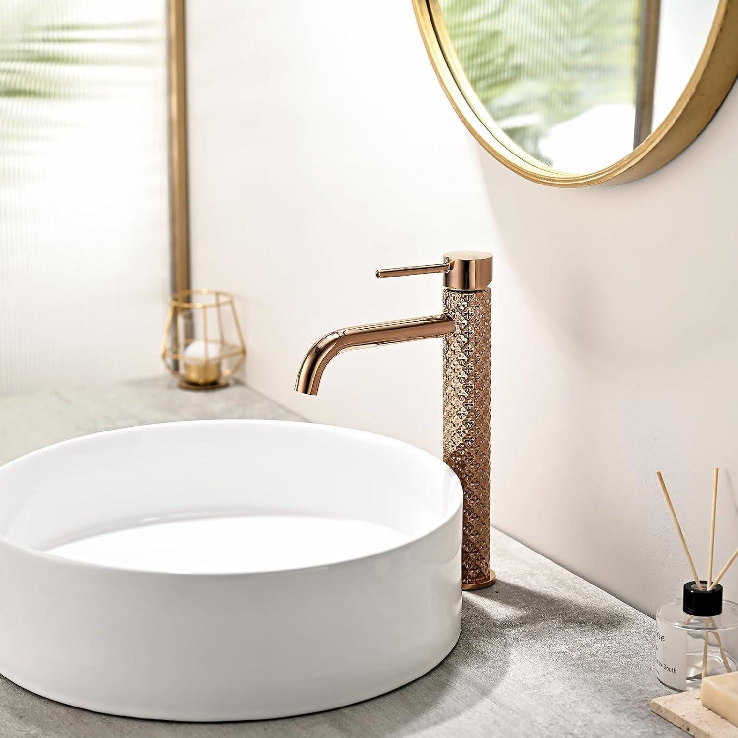 LuxusKollektion Waschtischarmatur Roségold Waschtischarmatur Einhebel-Mischbatterie Badezimmer 11,4in