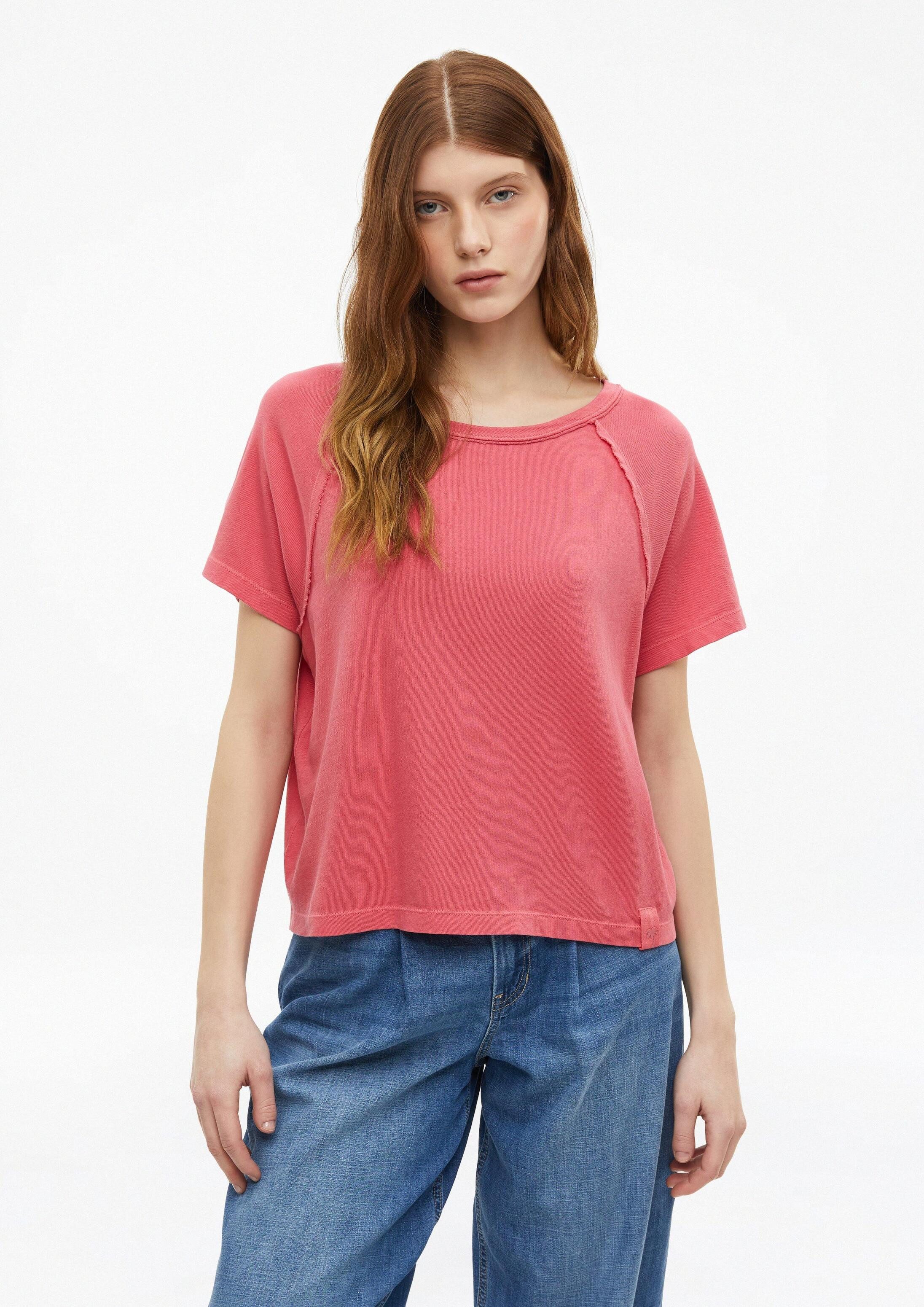 s.Oliver Kurzarmshirt T-Shirt T-Shirt mit Garment Dye und offenen Kanten