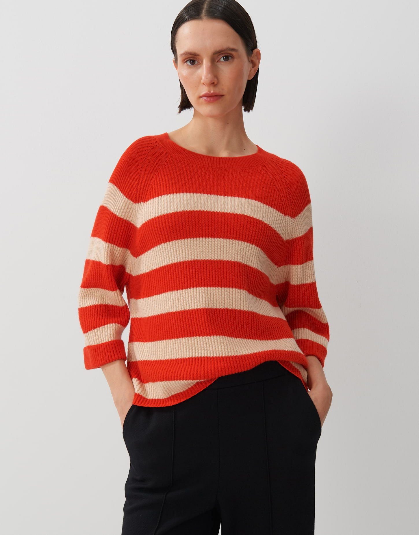 someday Strickpullover Tijou stripe lockere Passform Strick