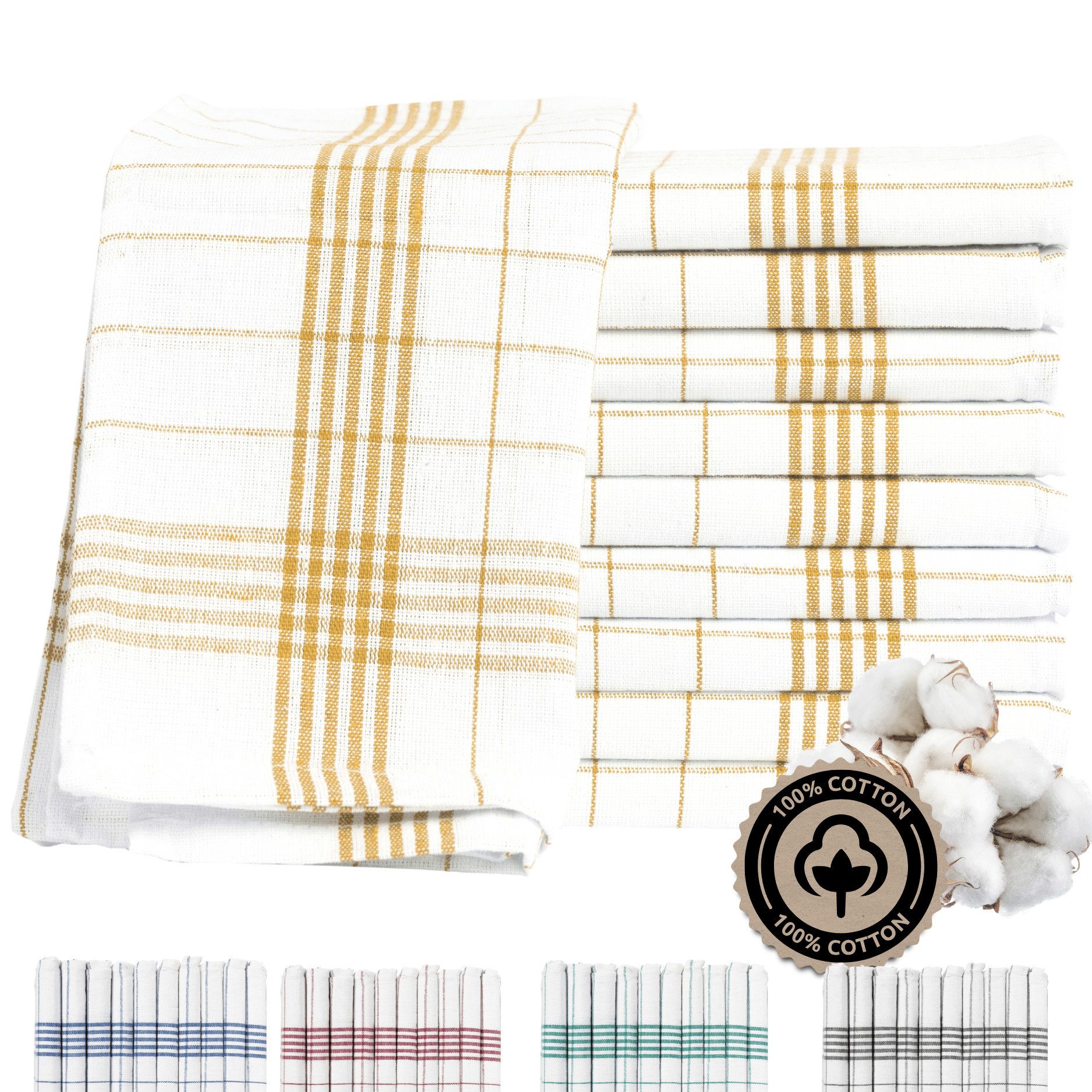 Zestri Geschirrtuch 10er-Set aus 100% Baumwolle, 50x70 cm Küchenhandtücher günstig online kaufen