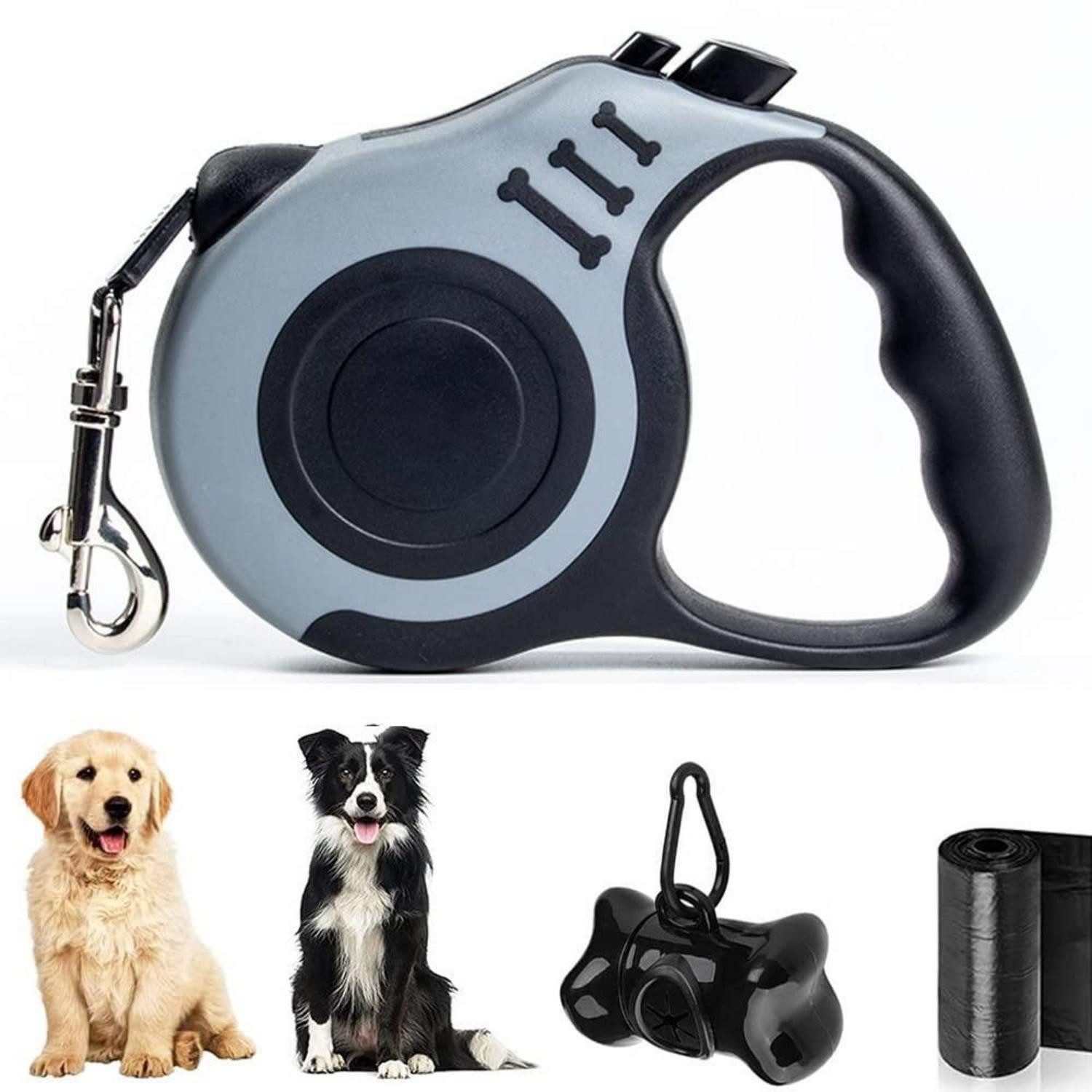 LuxusKollektion Rollleine Rollleine 5m Hund bis 15kg mit Beutelspender, Kunststoff (1-tlg)