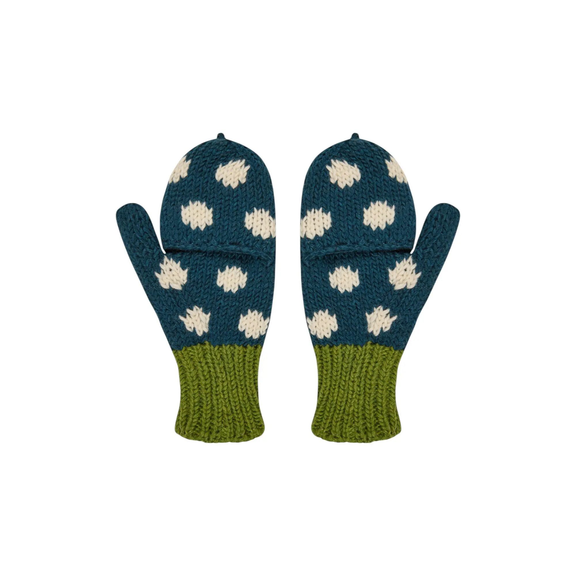 THC Natural Line Strickhandschuhe THC Klapphandschuhe 842 gepunktet (1-St., 1 Paar) abklappbare Fingerspitzen