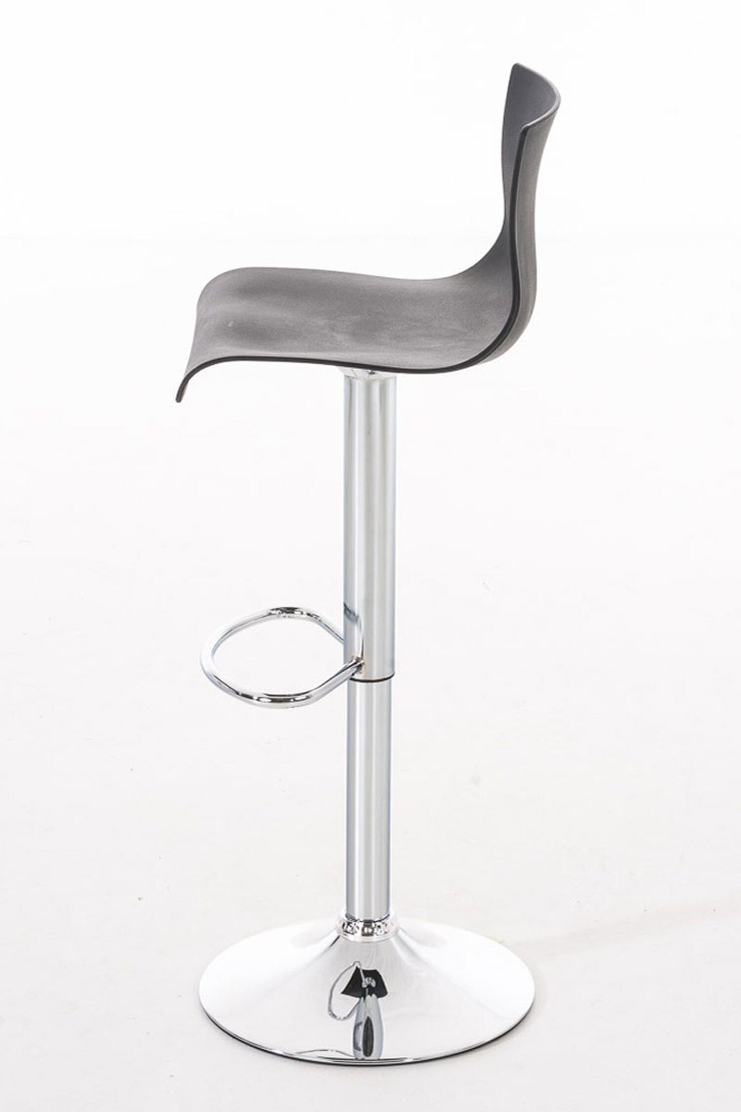 Hocker Chrom Hoover Barhocker Fußstütze - TPFLiving - - Tresenhocker), Schwarz & Sitzfläche: Metall Theke Küche Kunststoff Gestell für (mit