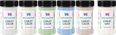 VBS Kreidefarbe Chalky Vlor Best of, 6er Set Kreidefarbe