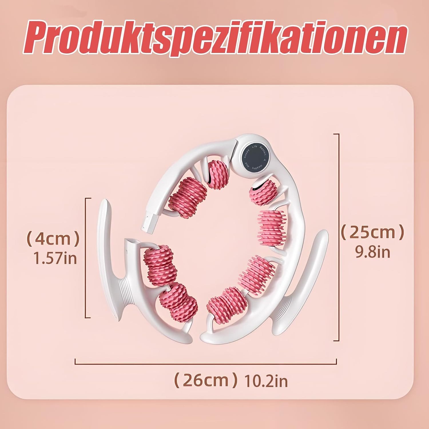 Kikcrrou Massagegerät Cellulite Massagegerät Massageroller manuell abnehmbar, Manuelles Massagegerät mit Rollen für Ganzkörperanwendung, 1-teiliges manuelles Massagegerät für Ganzkörperanwendung, 180° verstellbar abnehmbare Griffe manuelle Tiefenmassage