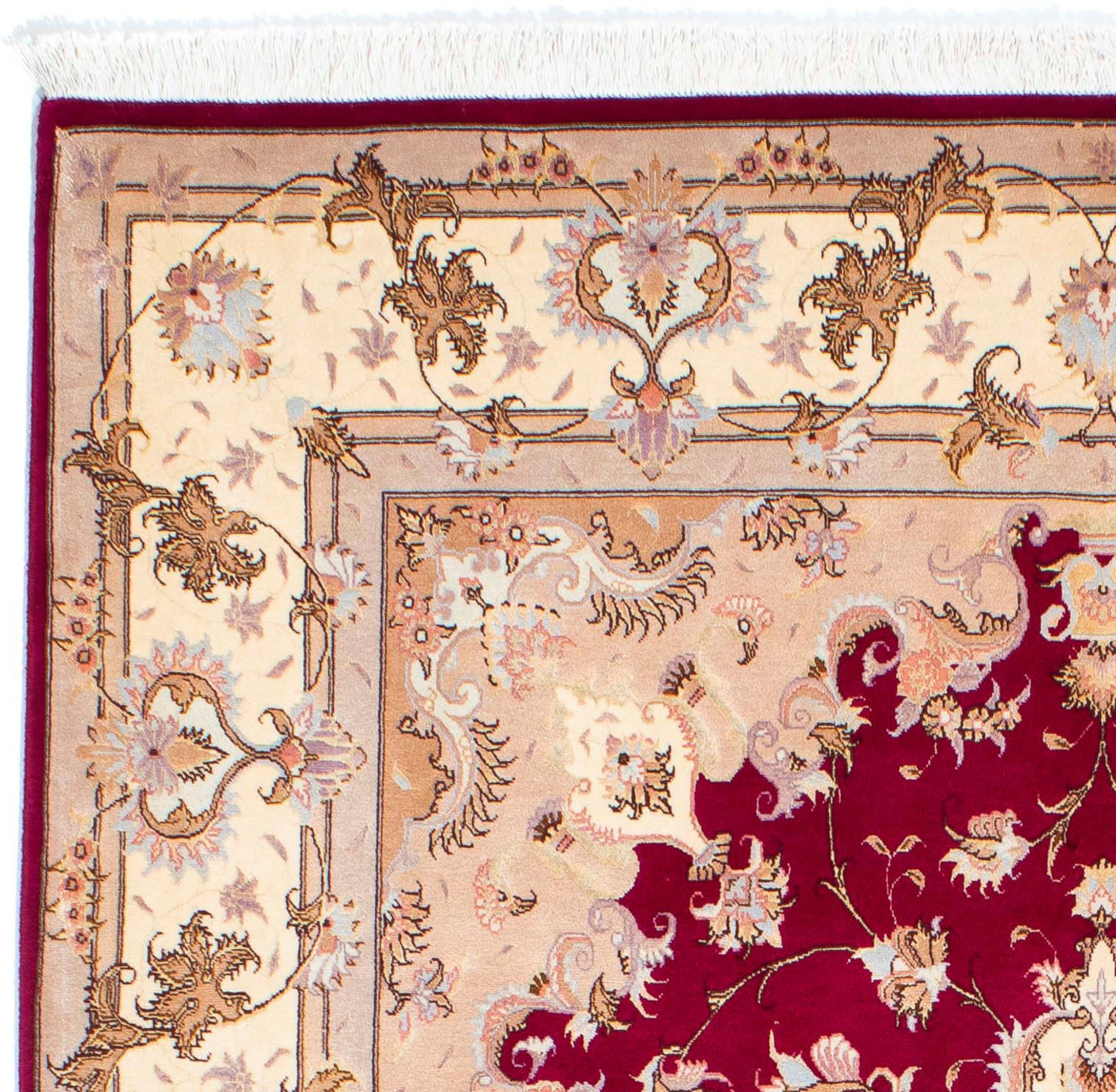 Orientteppich Perser Zertifikat Royal morgenland, - x mm, dunkelrot, mit 165 - 243 Handgeknüpft, - Täbriz Wohnzimmer, Einzelstück Höhe: 7 cm - rechteckig