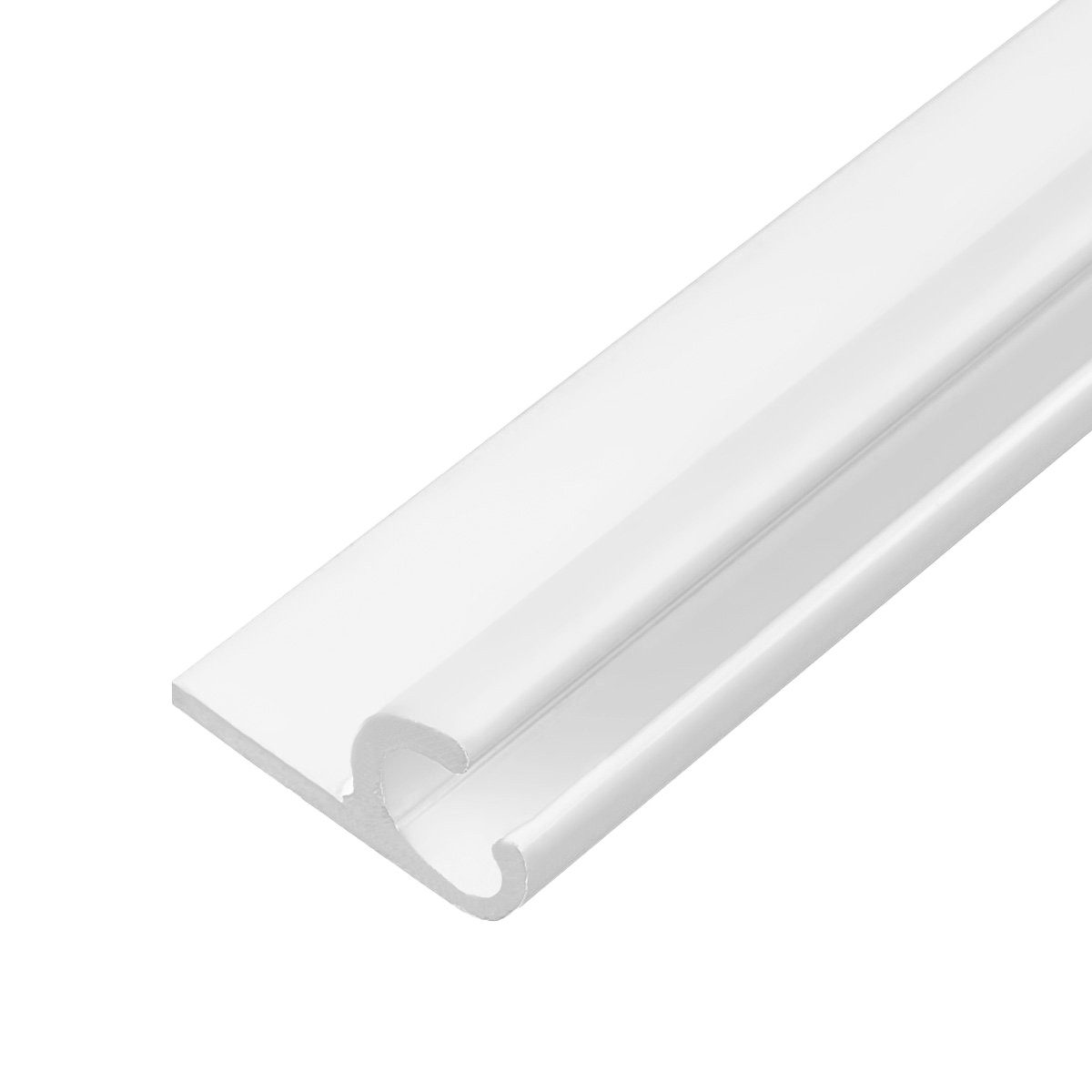 LYSEL® U-Laufschiene Kederschiene Kederleiste Aluminium 45° weiß RAL 9016 für 5-9mm Keder L, (1-tlg), 1000 x 15 x 30 mm [L x B x H]