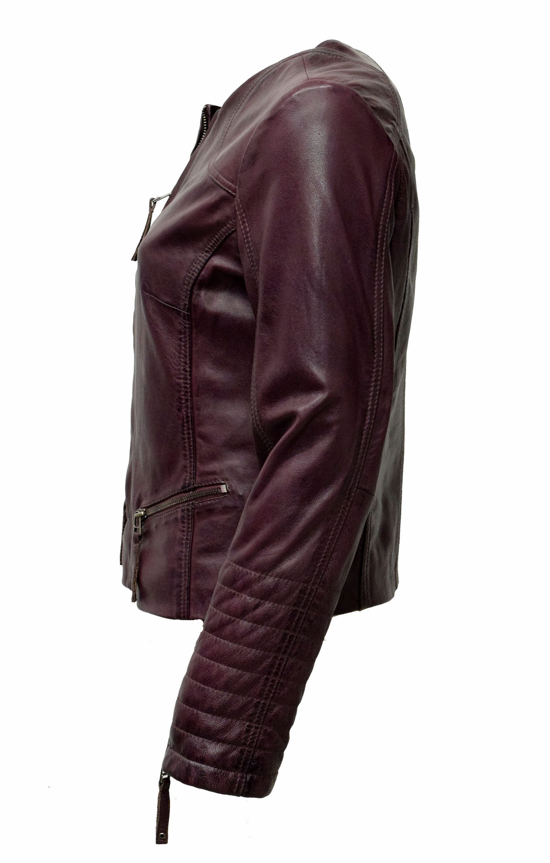 Zimmert Leather Lederjacke Bini washed Lammnappa, Knautschig, Cognac, Braun günstig online kaufen