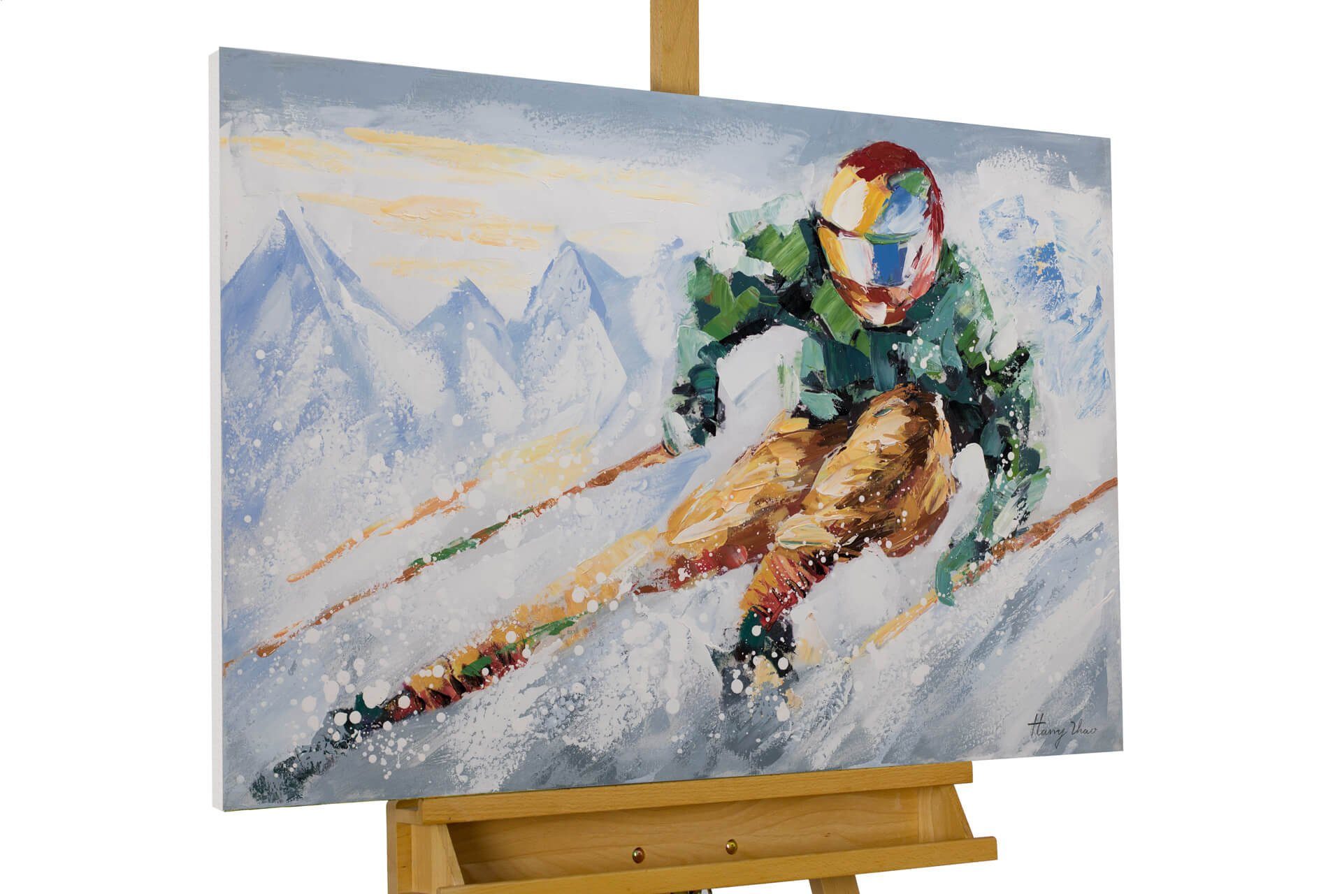 KUNSTLOFT Gemälde Adrenergic 90x60 cm, Leinwandbild 100% HANDGEMALT Wandbild Wohnzimmer