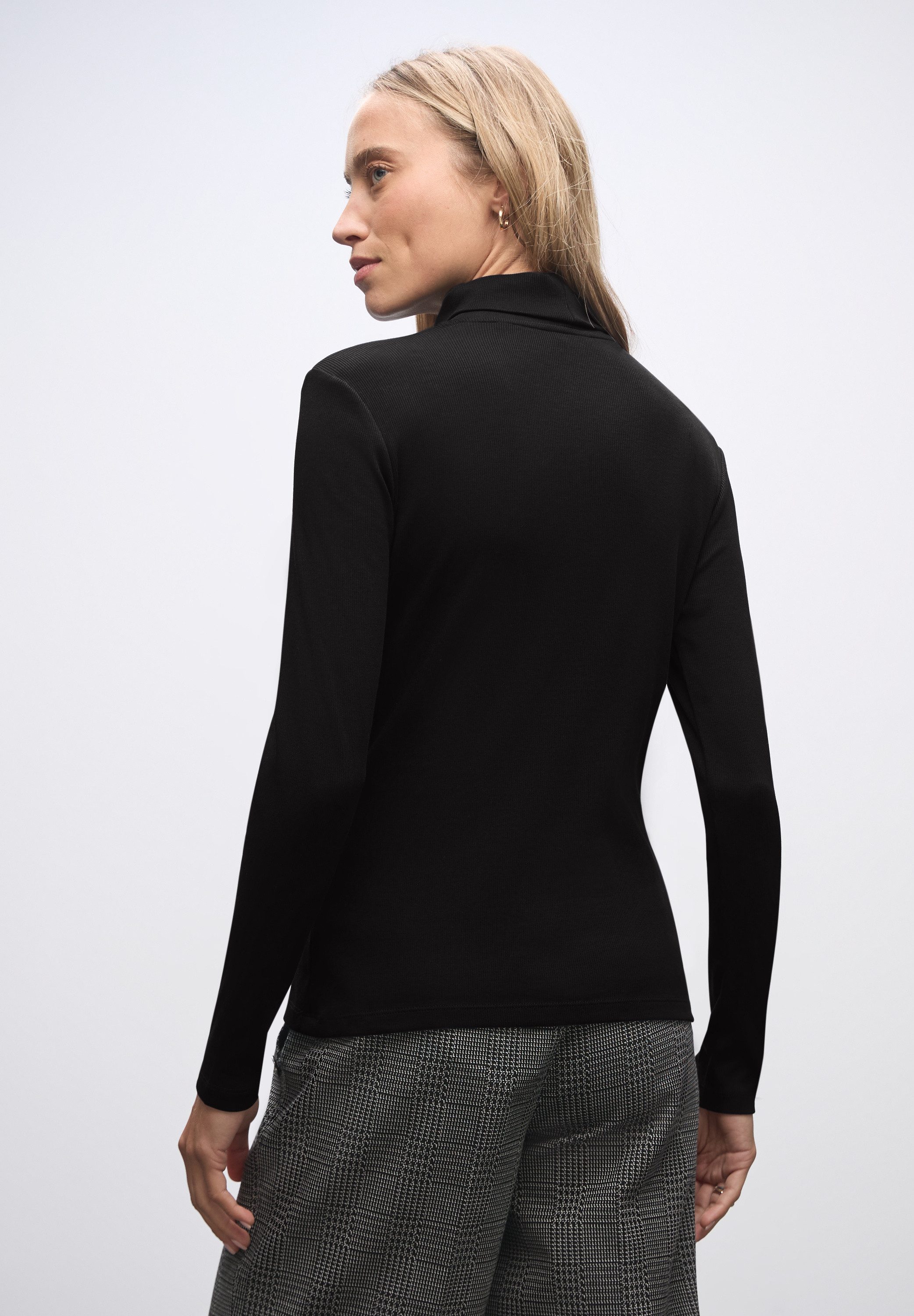 STREET ONE Langarmshirt mit Rippstrick-Struktur günstig online kaufen