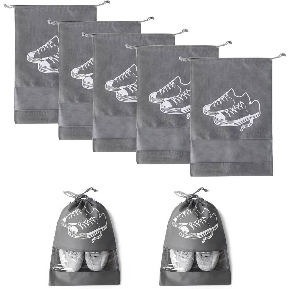 Blusmart Aufbewahrungstasche 6 Stück Schuhe Aufbewahrung taschen (Staubdichter Schuhbeutel mit Kordelzug und durchsichtigem Schlitz, 6-tlg., Tragbar, wasserdicht und feuchtigkeitsbeständig), Für den täglichen Gebrauch und auf Reisen