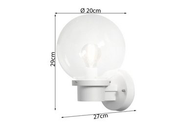 KONSTSMIDE LED Außen-Wandleuchte, LED wechselbar, Warmweiß, Terrassenleuchten Hauswand mit Dämmerungsschalter, Weiß H: 29cm