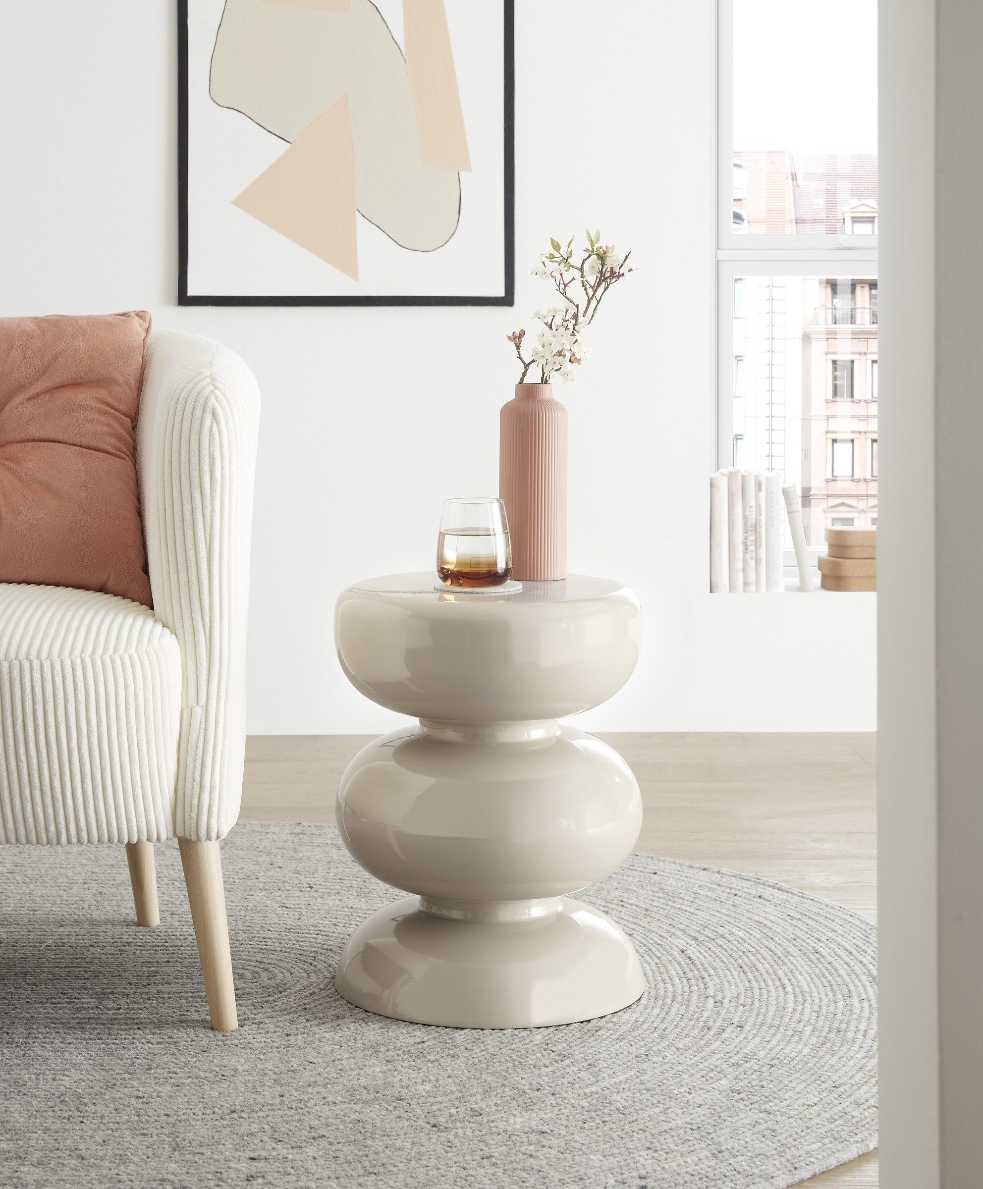 freiraum Beistelltisch 1151, in Creme, Eisen - 46x36cm (HxD)