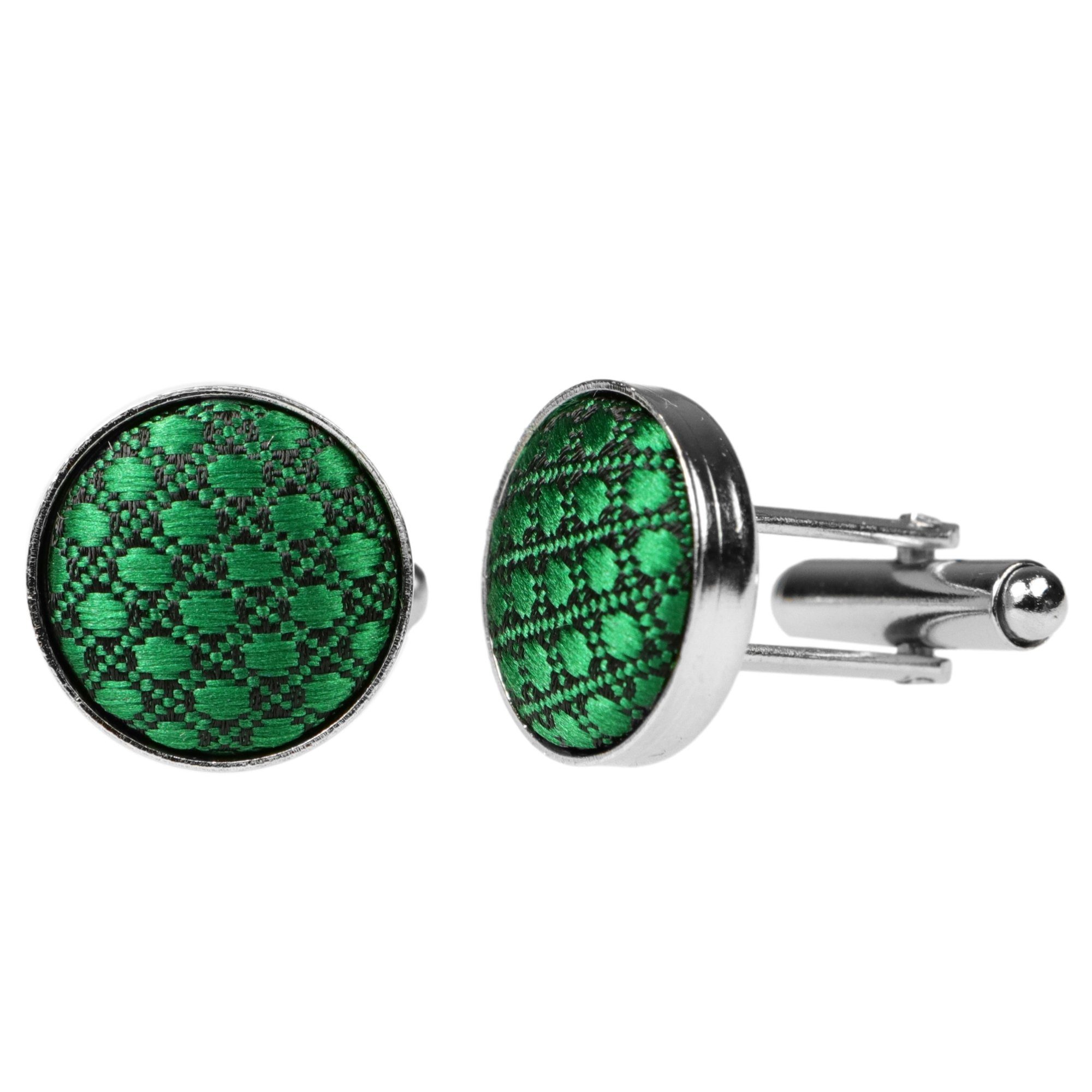 GASSANI Fliege Hochzeitsfliege Karo Tuch Festlich, Herren-Fliege z. Anzug Hochzeit (Set, 3-St., Schleife, Kariert, mit Einstecktuch, Manschettenknöpfe) Gepunktet Punkte Tupfen, Gebunden Vorgebunden Verstellbar, Seide-Touch