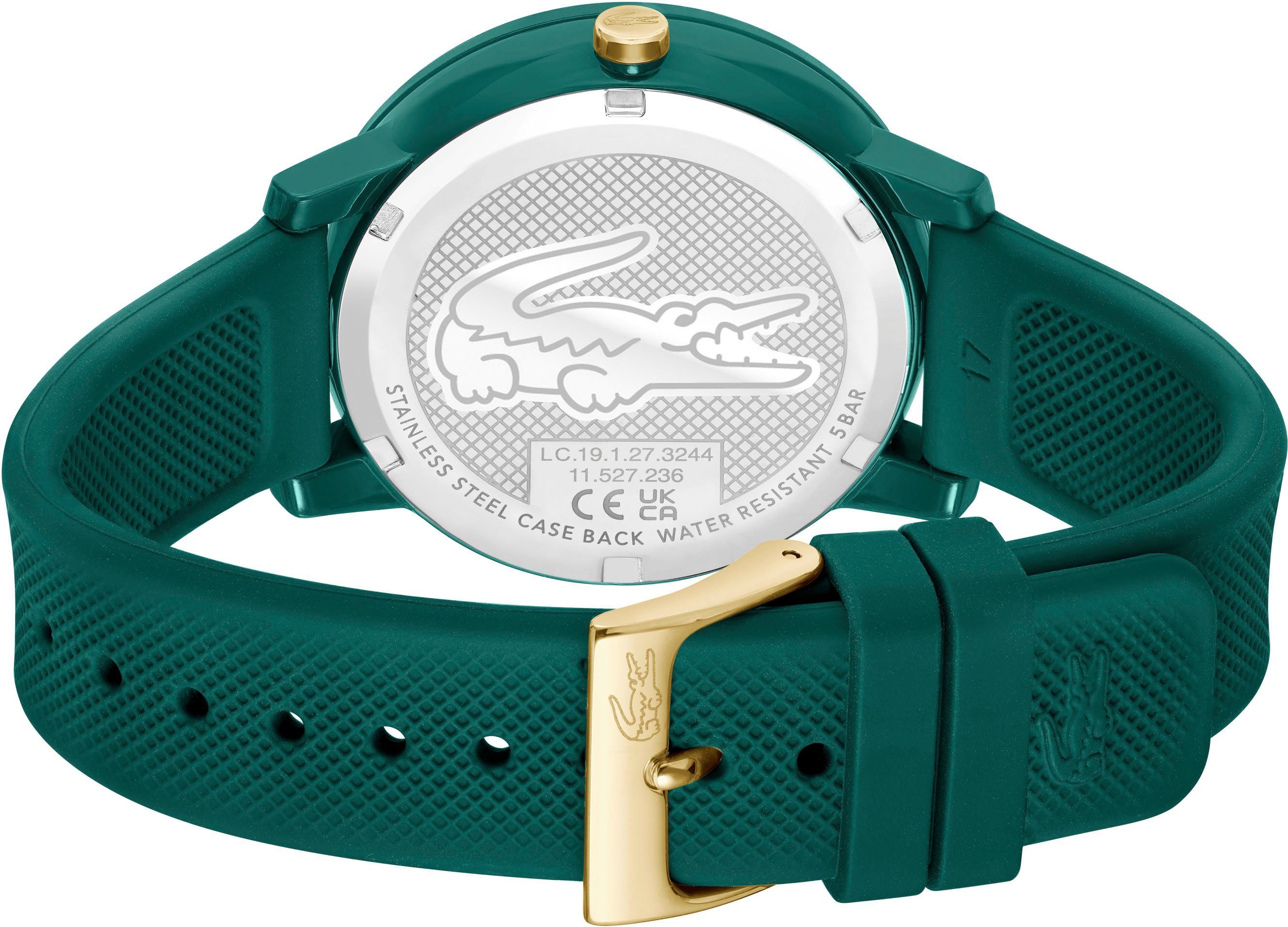 Lacoste Multifunktionsuhr LACOSTE.12.12 LADIES MULTI 2001329, Quarzuhr, Armbanduhr, Damenuhr, Datum, Silikonarmband