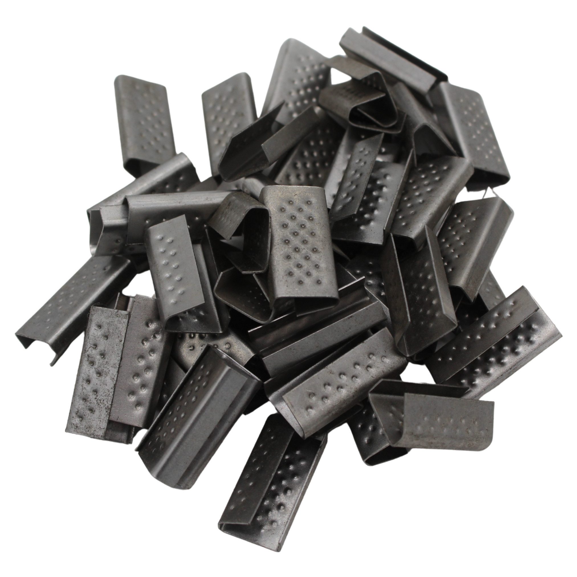 Packen24 GmbH Verschlussklammer Verschlusshülsen 951 13 mm geriffelt für PP- und PET-Band (1000-tlg)