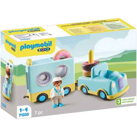 Playmobil® Konstruktions-Spielset Verrückter Donut Truck mit Stapel- und Sortierfunktion (71325), (7 St), Playmobil 1-2-3; Made in Europe