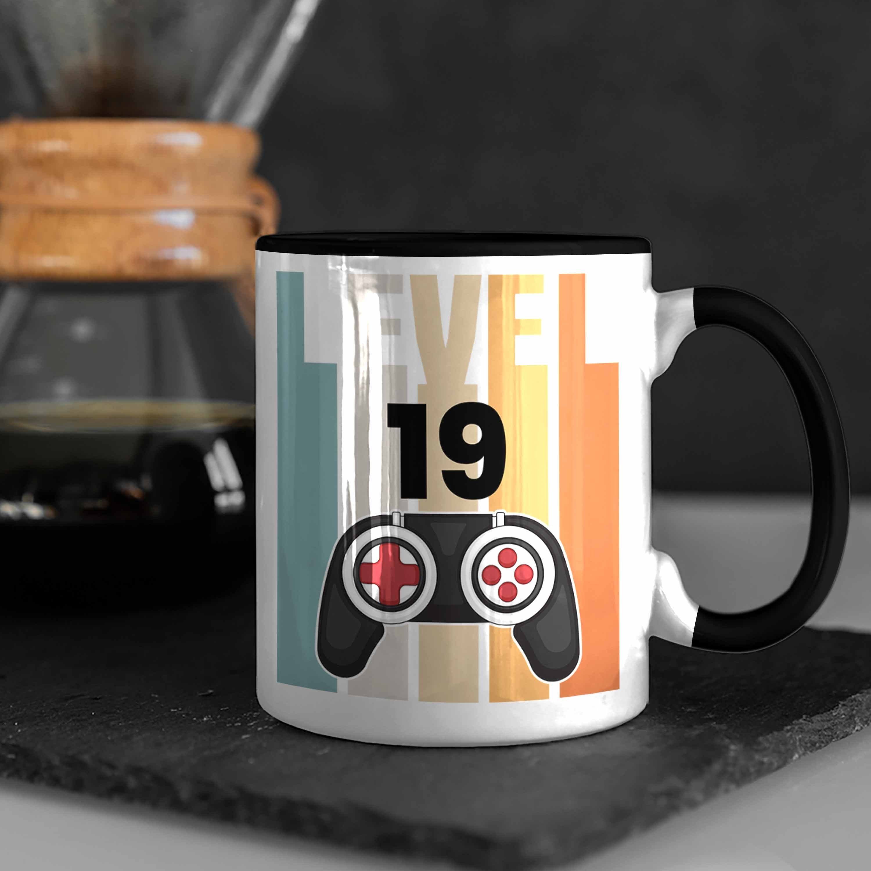 Trendation zum Tasse 19. Geburtstag Gamer Jungs Geschenkidee Jungen Trendation Tasse Schwarz -