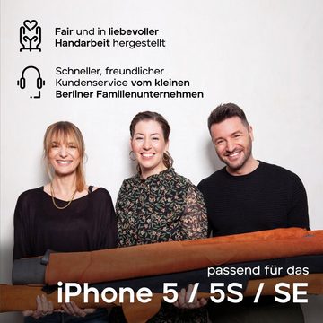 wiiuka Handyhülle suiit Hülle für iPhone 5 / 5s / SE 2016, Klapphülle Handgefertigt - Deutsches Leder, Premium Case