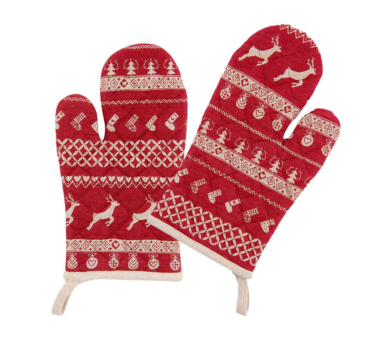 Clayre & Eef Topfhandschuhe 1Paar Ofenhandschuhe Topfhandschuhe Nordic Chri günstig online kaufen