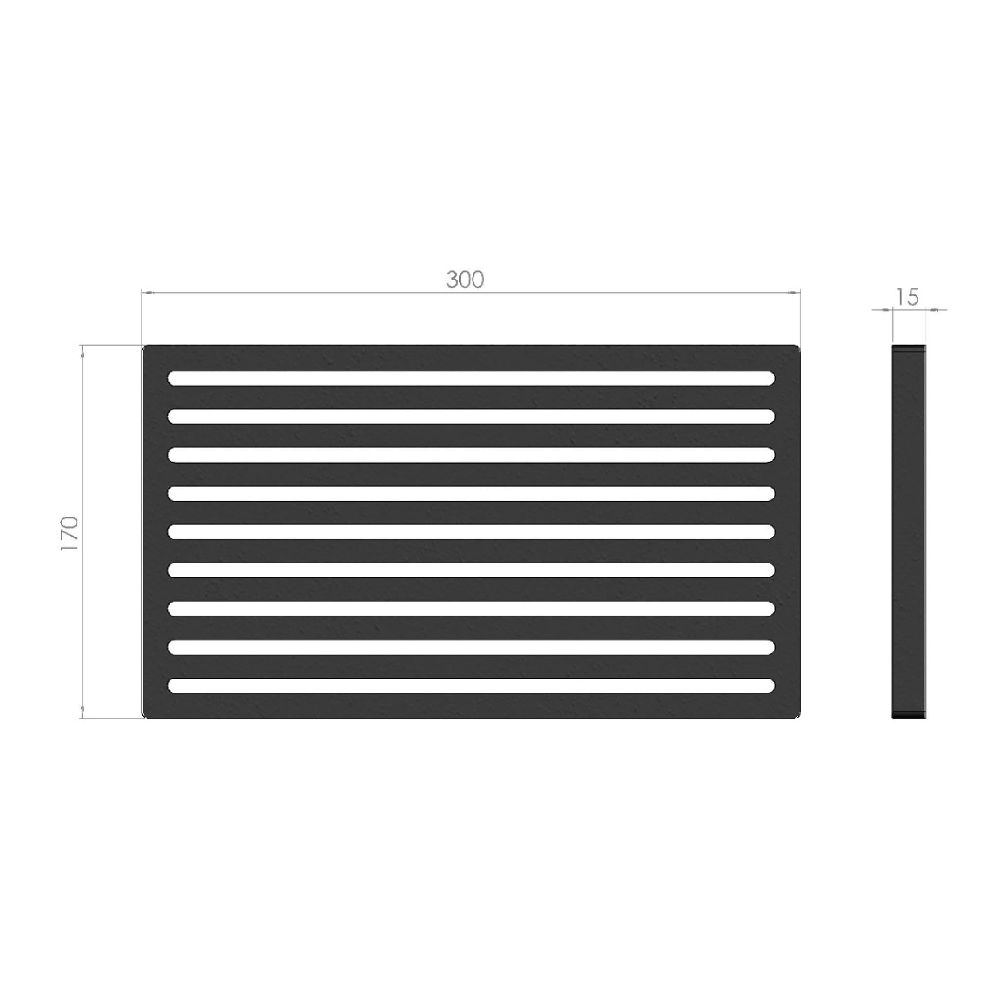 Feuerfest 123 GmbH Grillrost Kaminrost / Ascherost Typ A 300x170x15mm passend für Ortrand**