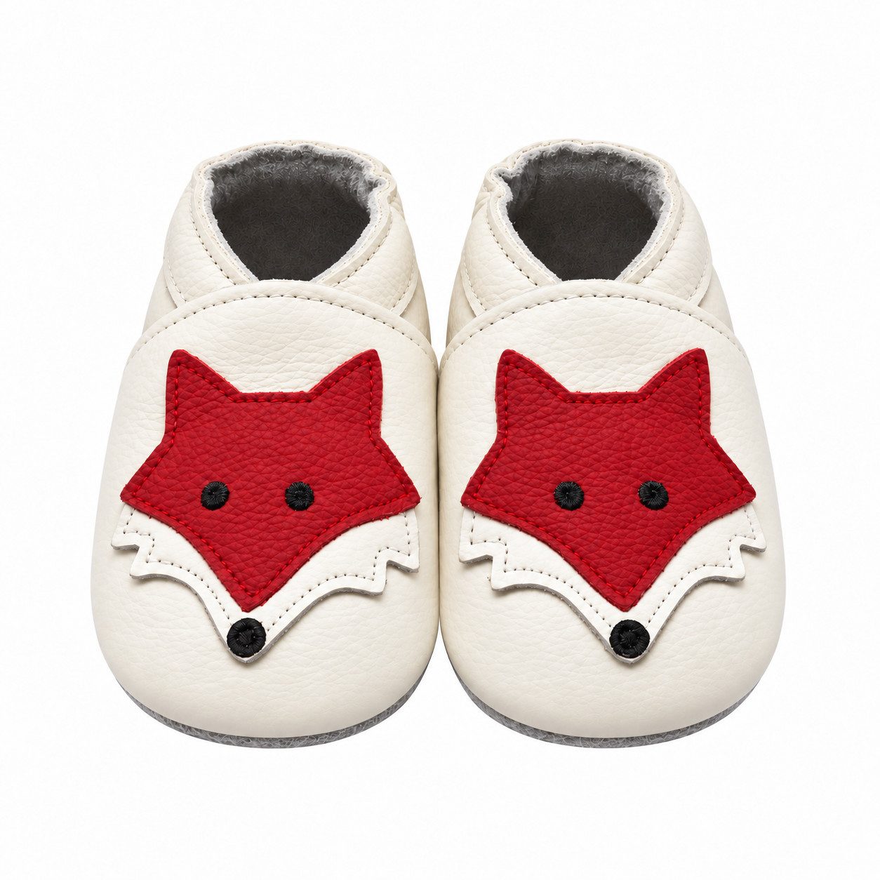 Yihakids Baby Krabbelschuhe Lauflernschuhe Hausschuhe Lederschuhe Fuchs Barfußschuh Babyschuhe aus 100 % echtem Leder
