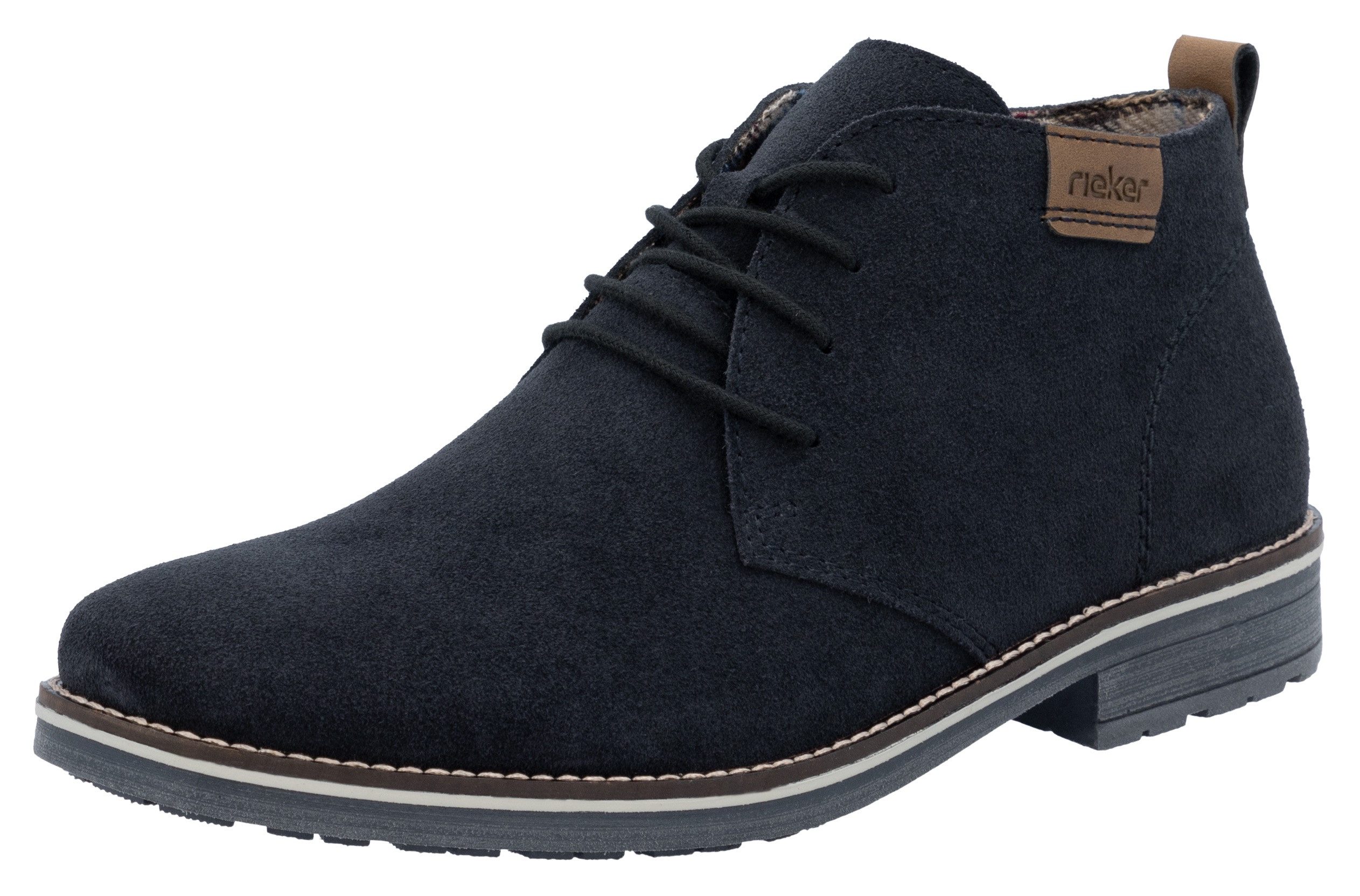 Rieker Schnürstiefelette mit kariertem Innenfutter günstig online kaufen