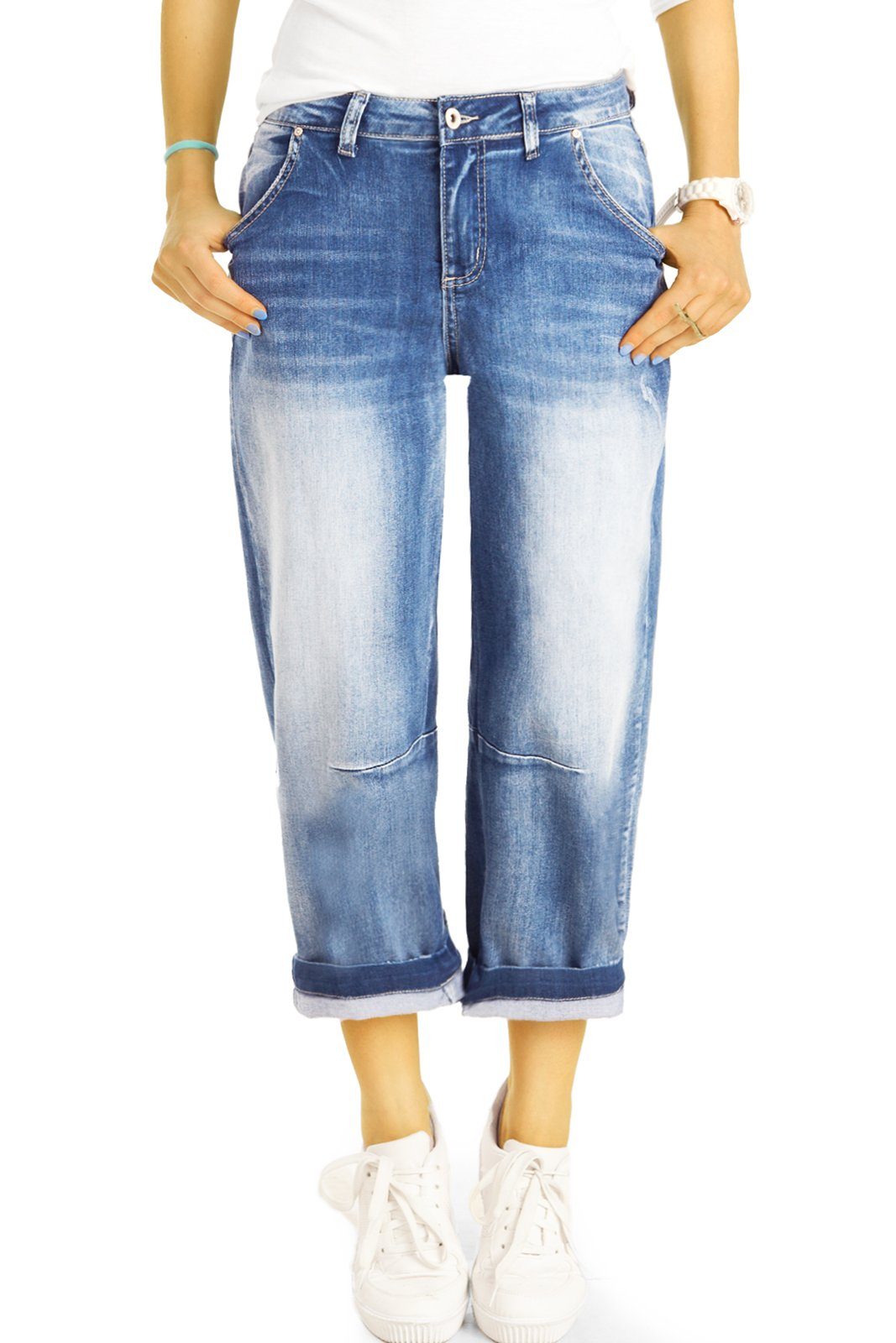 be styled 7/8-Jeans 7/8 Ankle Jeans Boyfriend Medium Waist Hose - Damen - j11p 5-Pocket-Style, mit Stretch-Anteil