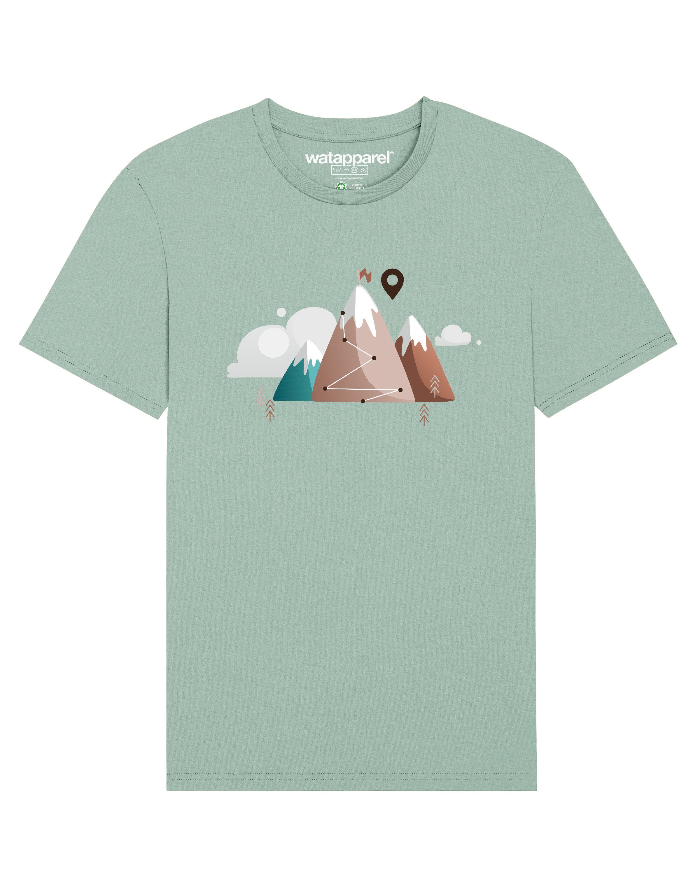 wat? Apparel Print-Shirt Mountain Path & Clouds (1-tlg) Aloe