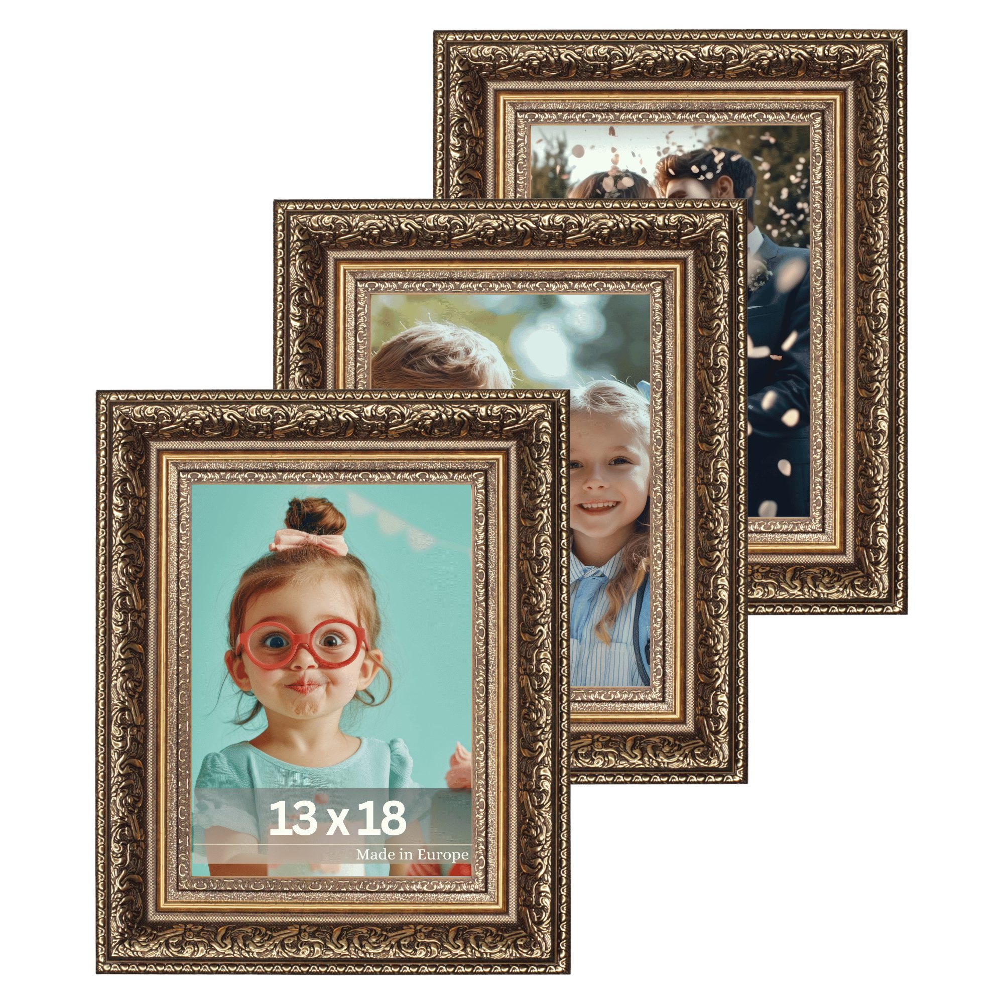 Victor (Zenith) Bilderrahmen Leonardo, Bilderrahmen Set Gold Braun 13 x 18 günstig online kaufen